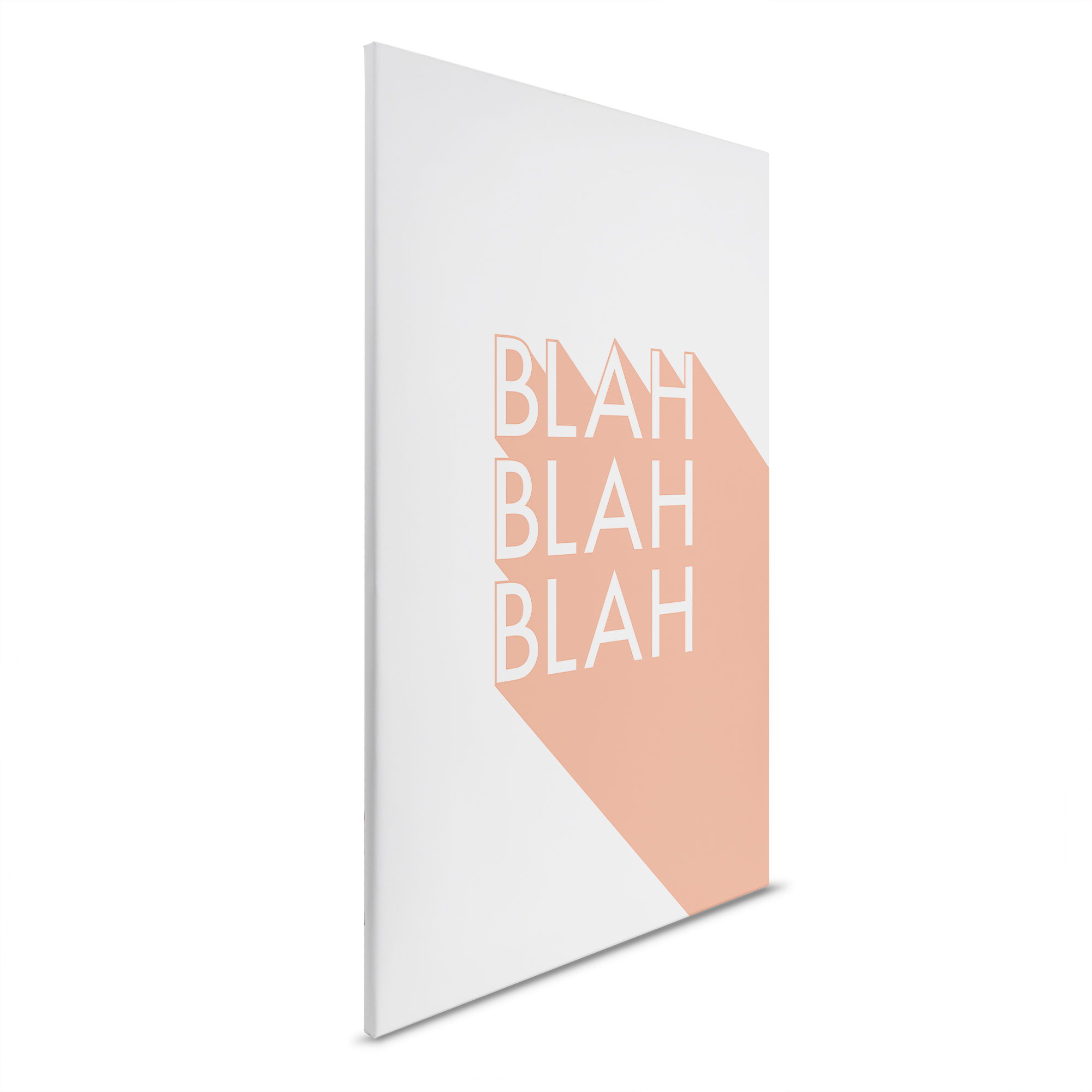         Blah Blah Blah Toile en optique d'écriture 3D - 30 x 45 cm - Orange, Rose
    