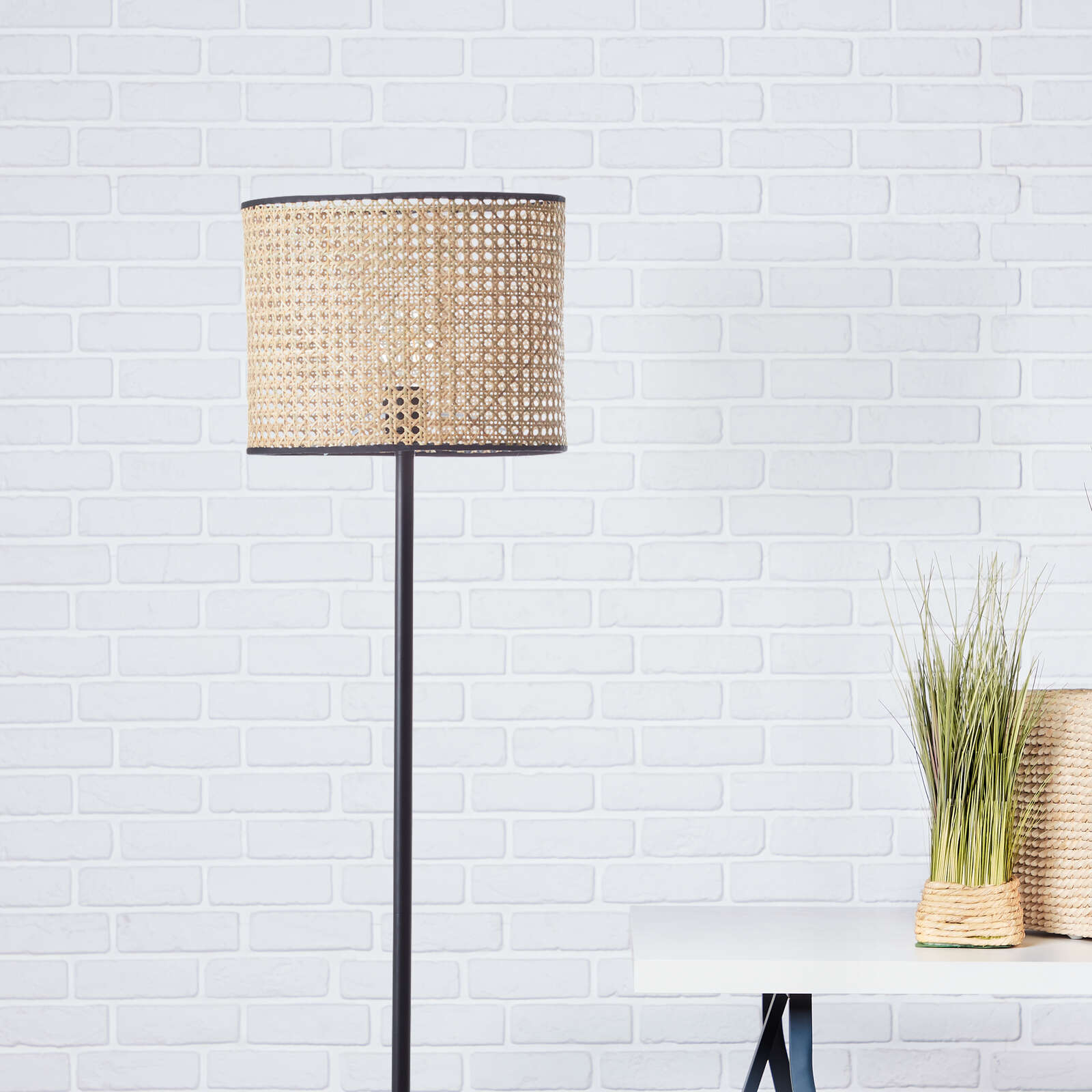 Stehleuchte aus Rattan - Toni 5 – Beige