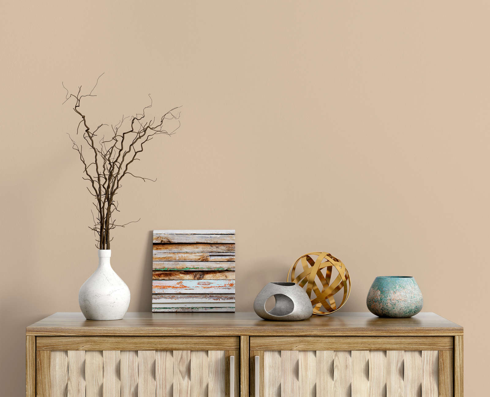 Deko-Vase, Zweige, Vasen-Deko, Holzsideboard, Skulpturen-Set