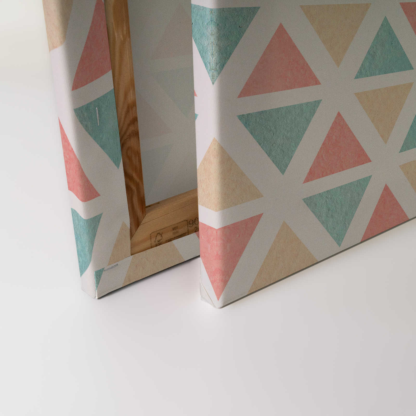             Leinwand grafisches Muster mit bunten Dreiecken – 90 cm x 60 cm
        
