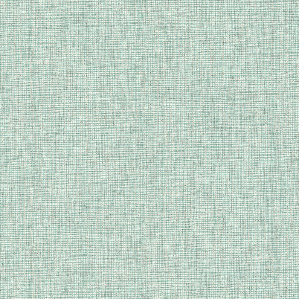             Hellgrüne Tapete Textil Optik mit goldenen Details – Blau, Grau, Silber
        