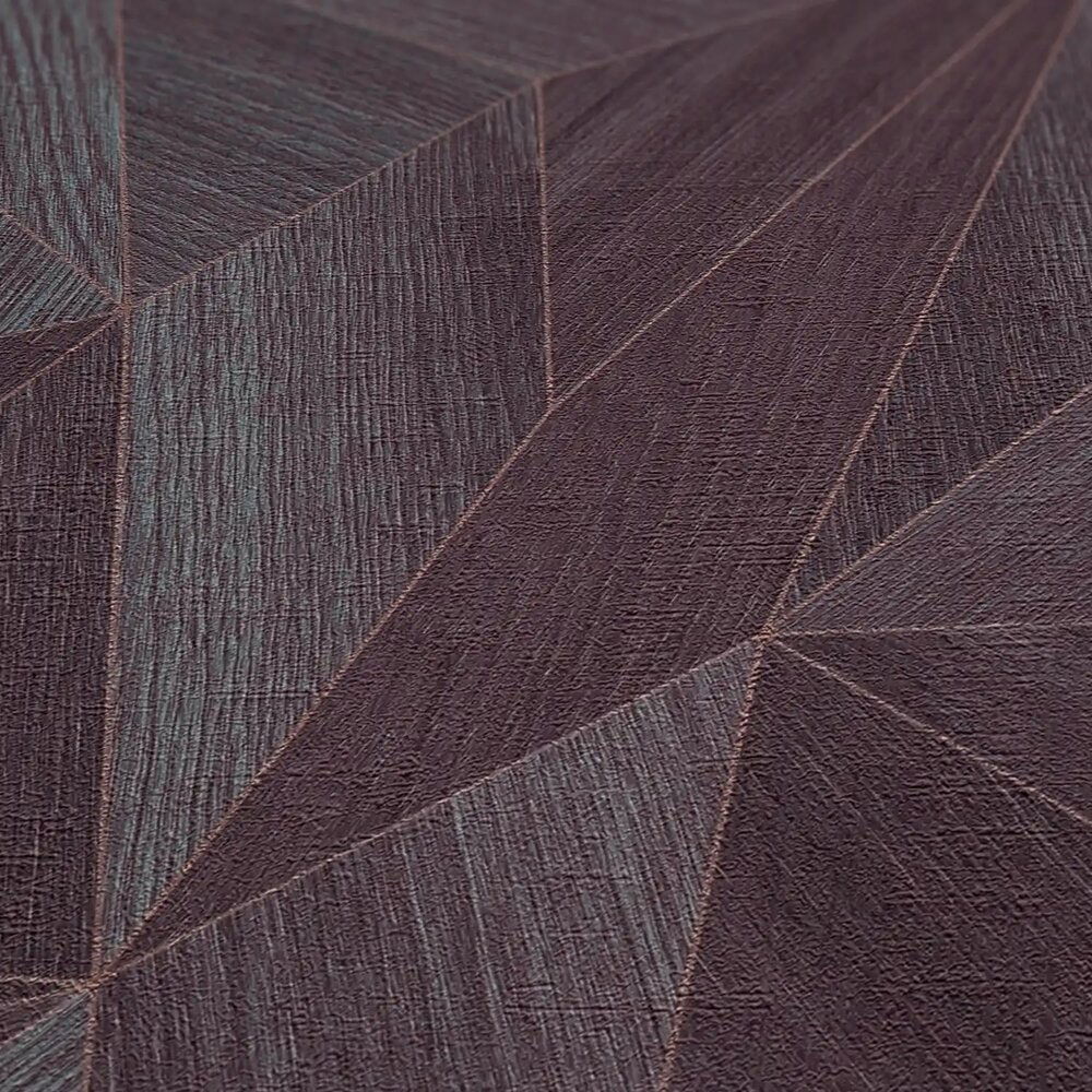             Daniel Hechter Vliestapete mit geometrischem Muster und metallischen Akzenten – Lila, Grau, Rosé
        