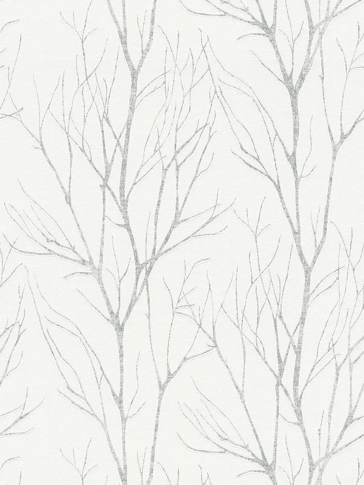 Vliestapete Baummotiv & Metallic-Effekt – Beige, Grau