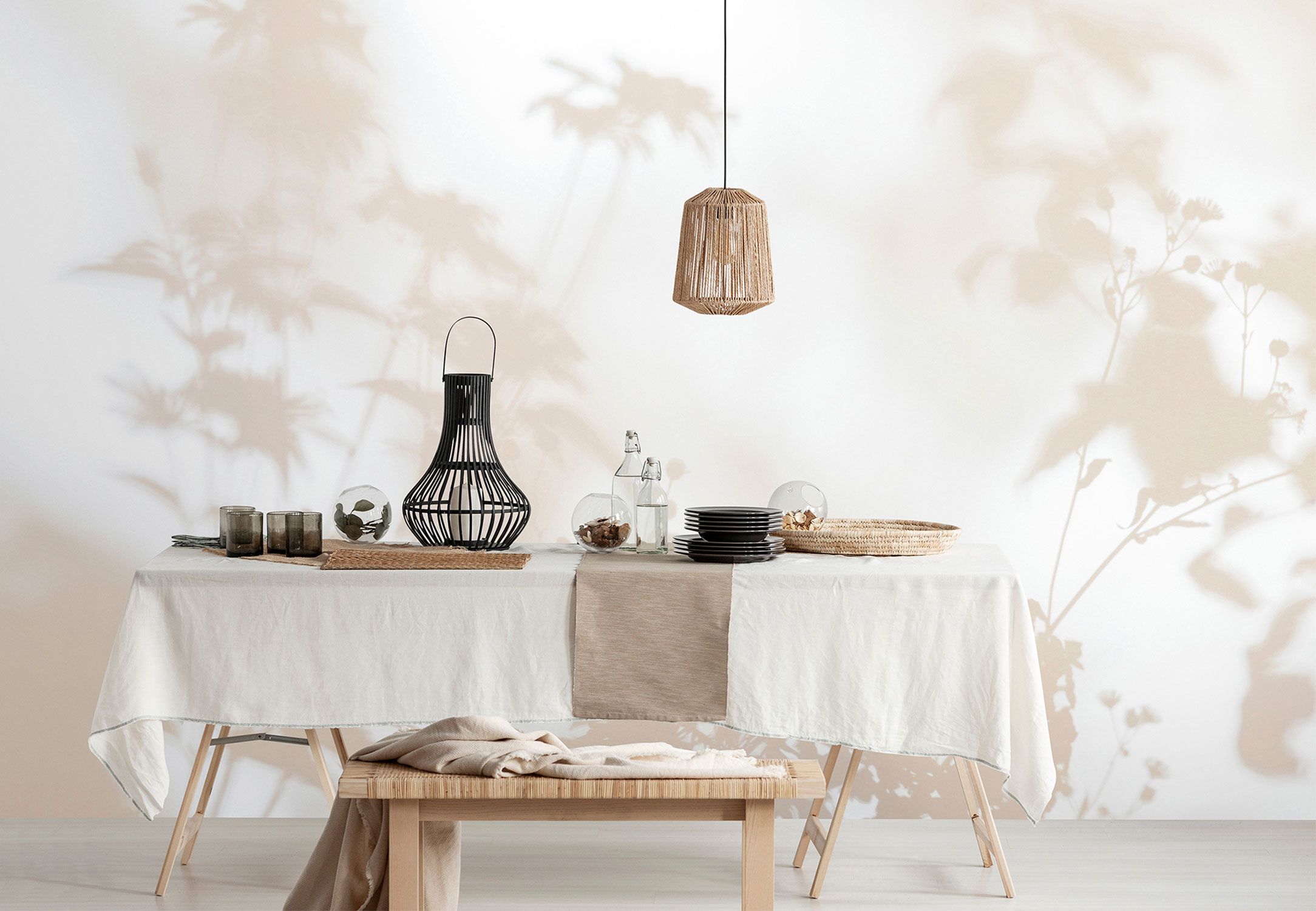 Kitchen wallpaper beige