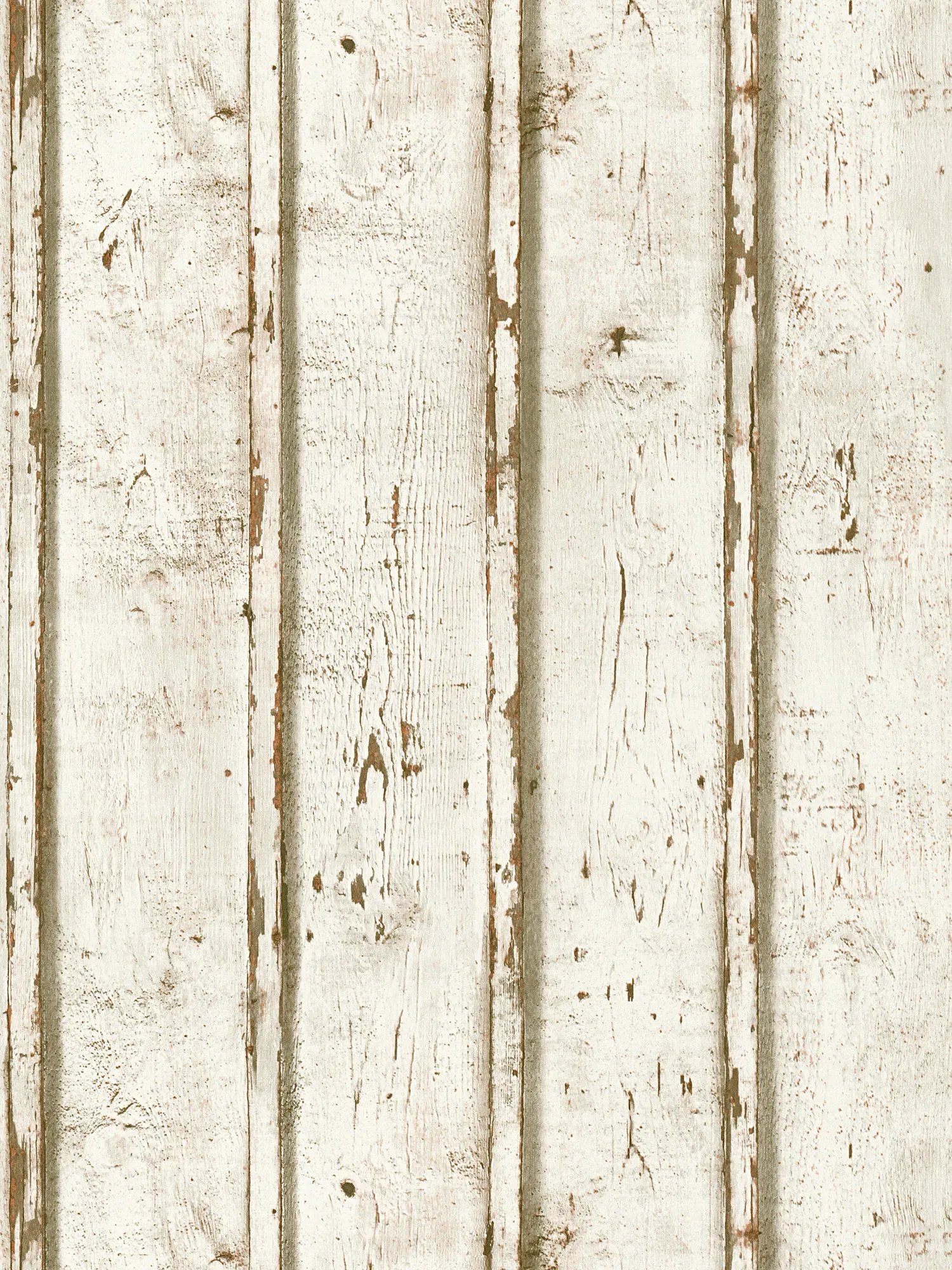         Wooden wallpaper in used look with weathered wooden boards - white, cream, grey
    