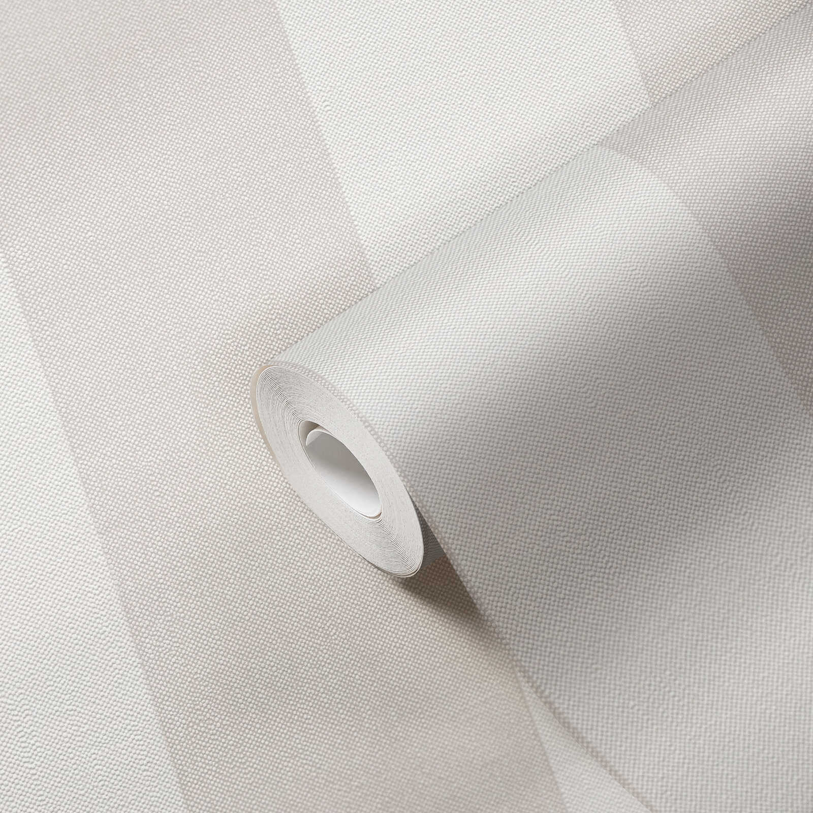 Strukturierte Vliestapete mit breiten Streifen – Creme, Beige
