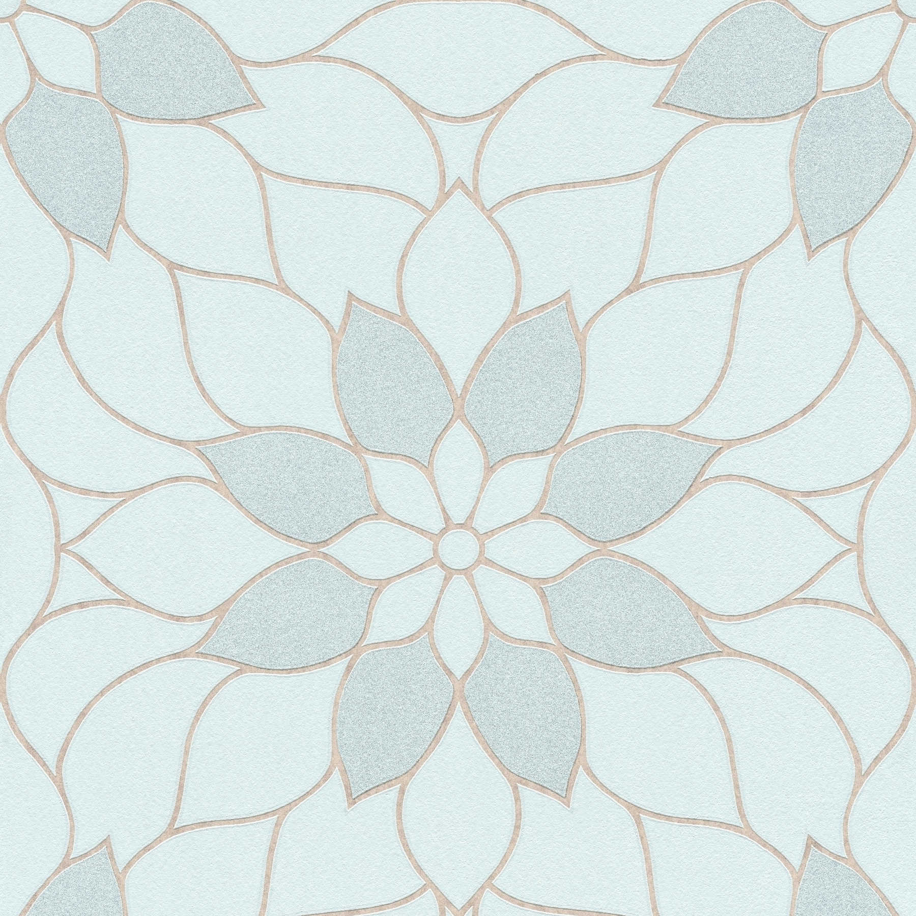         Motif floral graphique avec effet scintillant - Vert
    