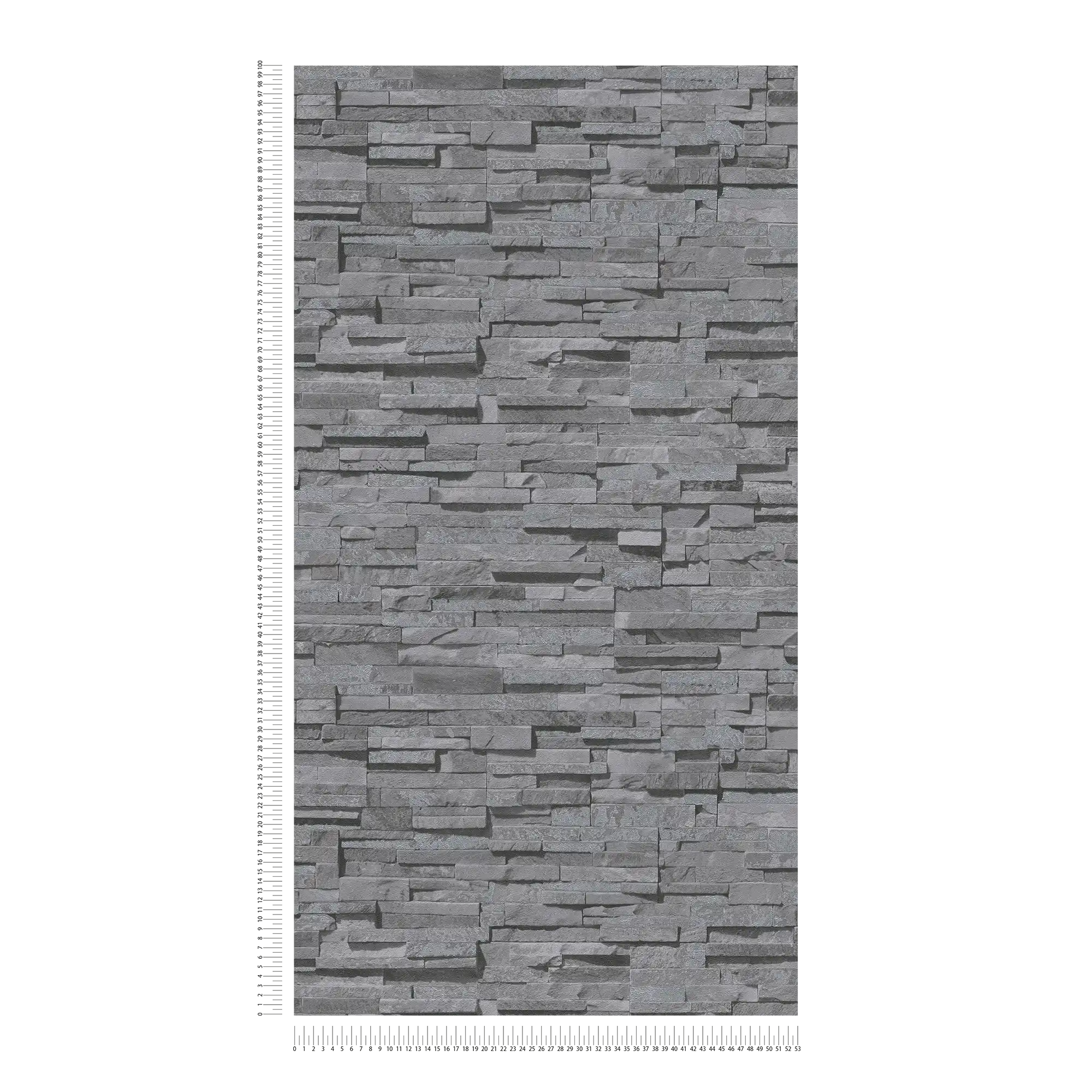             Vliestapete mit Steinoptik & Glanzeffekt – Grau
        
