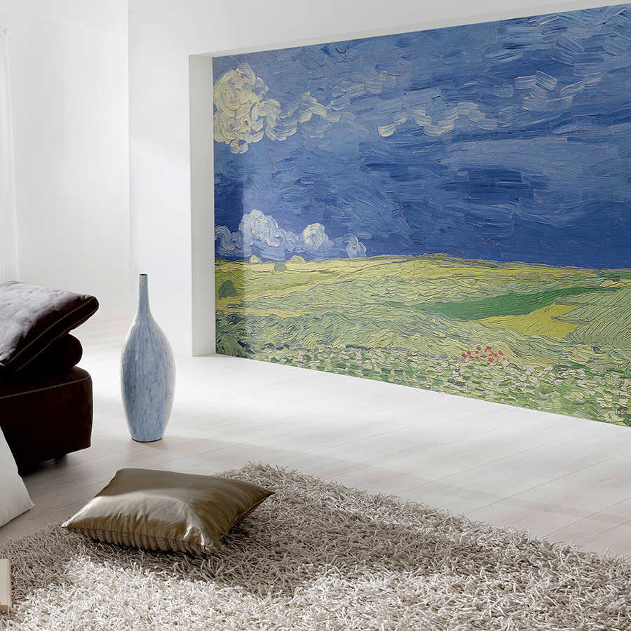wandbild, landschaft, blaugrün, großformat, rahmenlos