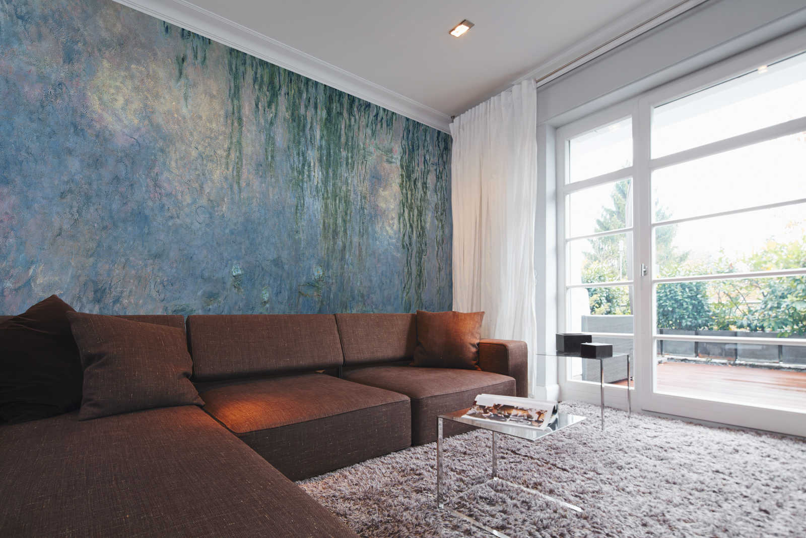             Fototapete 'Seerosen: Morgen mit Trauerweiden' Detail von Claude Monet
        