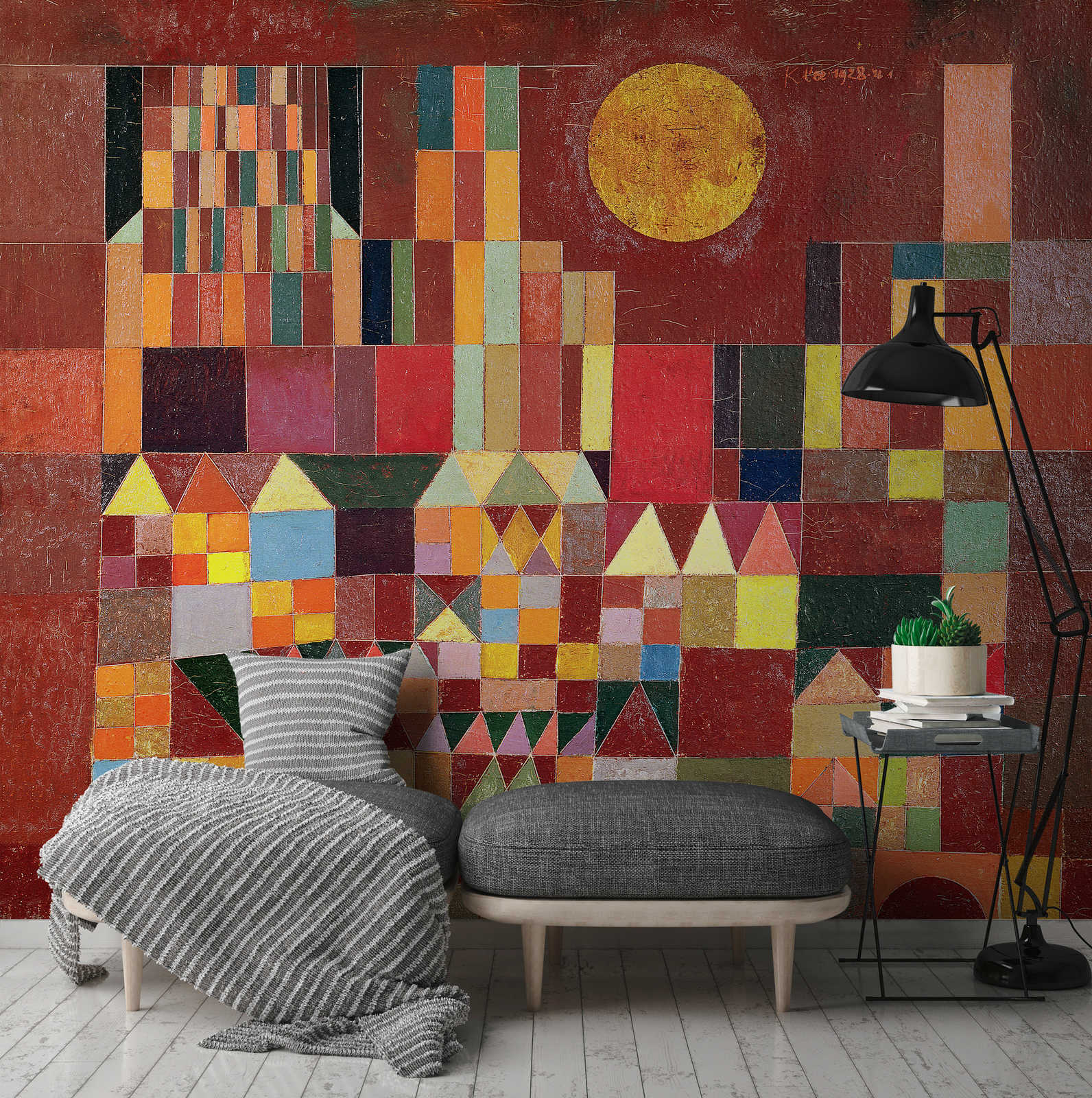             Fototapete 'Burg und Sonne' von Paul Klee
        