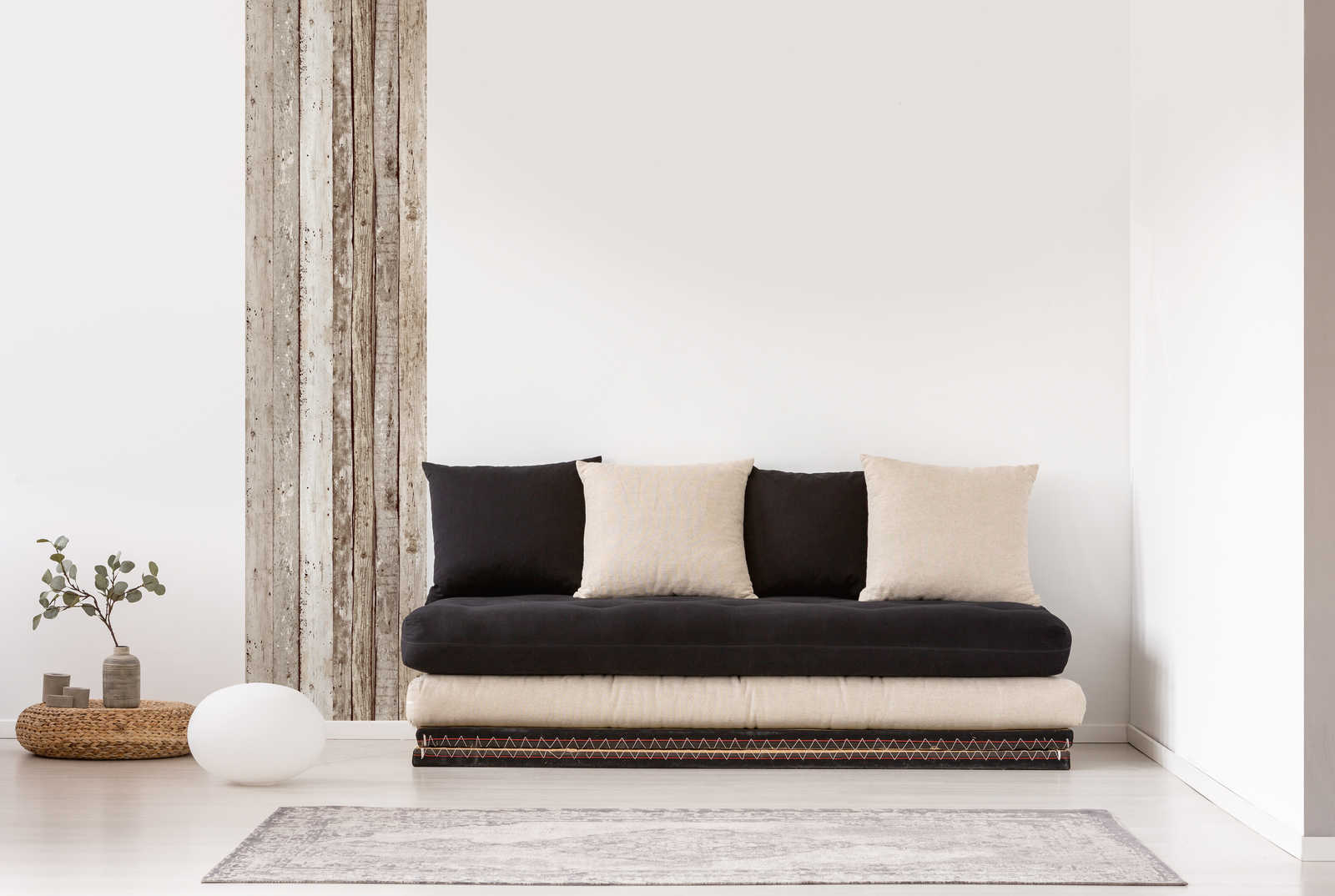             Vintage Holzoptik Tapete im Landhaus Stil – Braun
        