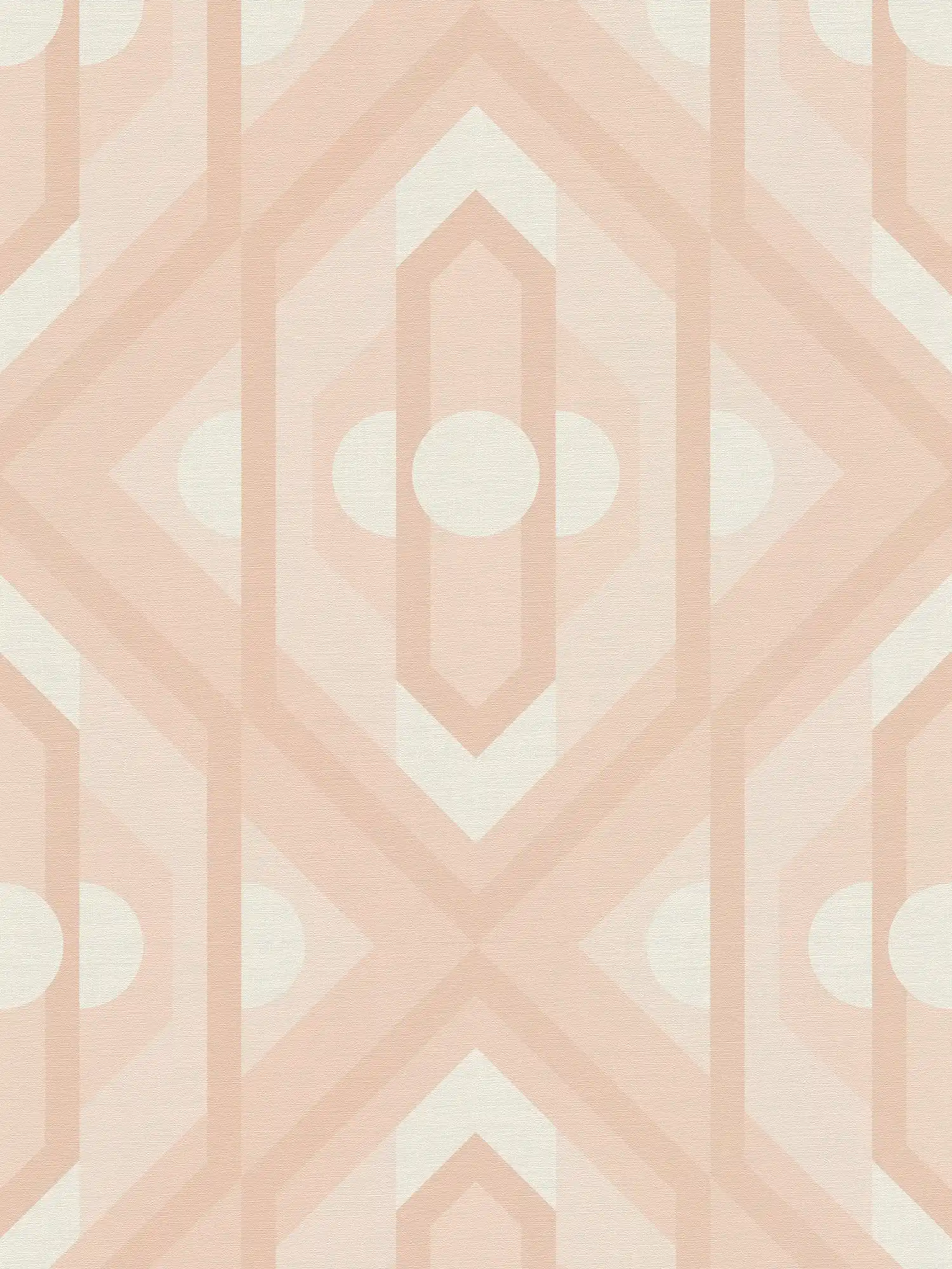         Retro wallpaper with geometric ornaments in soft colours - beige, cream, white
    