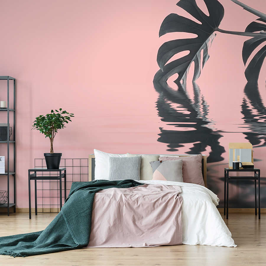 wandbelag, tapete wandschuffle?, mural wall mural, bettzimmer, pflanze, stein?