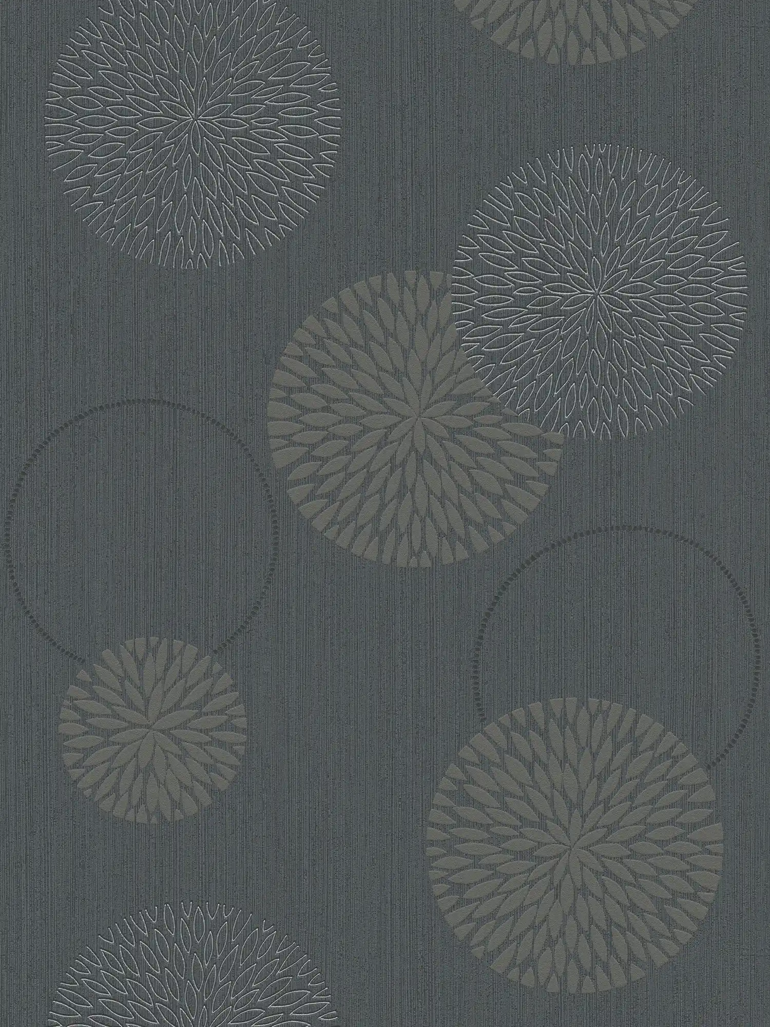         Non-woven wallpaper flowers in abstract design - grey, black
    