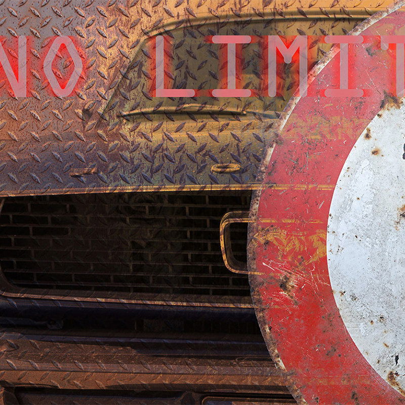         Fotobehang in industriële stijl - Vliesbehang voor auto's met Mustang in oud Design - bruin, rood
    