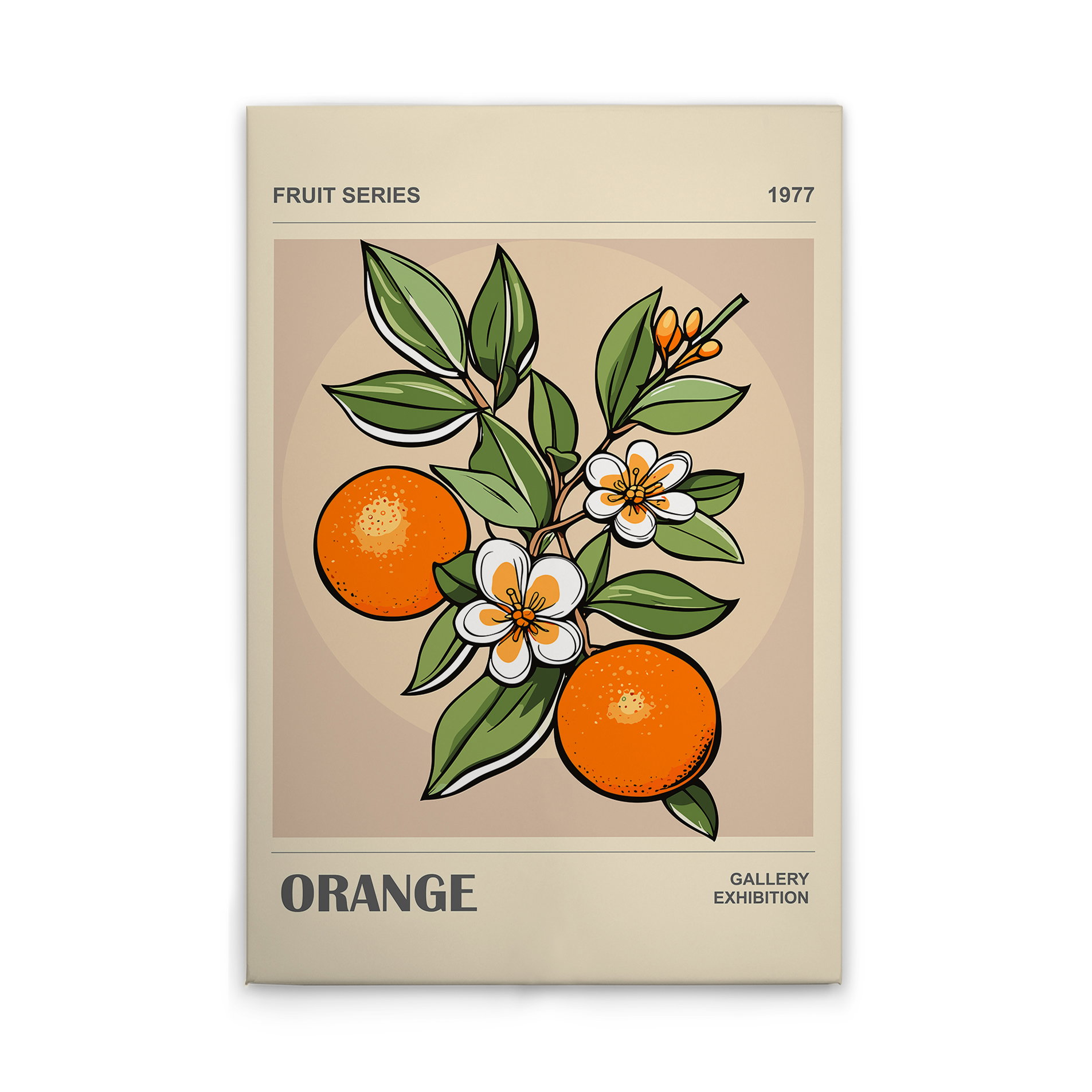 Leinwandbild - Orangenblüten-Motiv – 30 x 45 cm - Beige, Grün