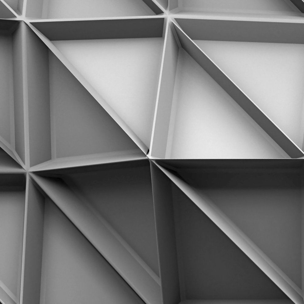             Modern Loft 3D Tapete – Vliestapete mit grauer Geometrie Wand – Grau, Metallics
        