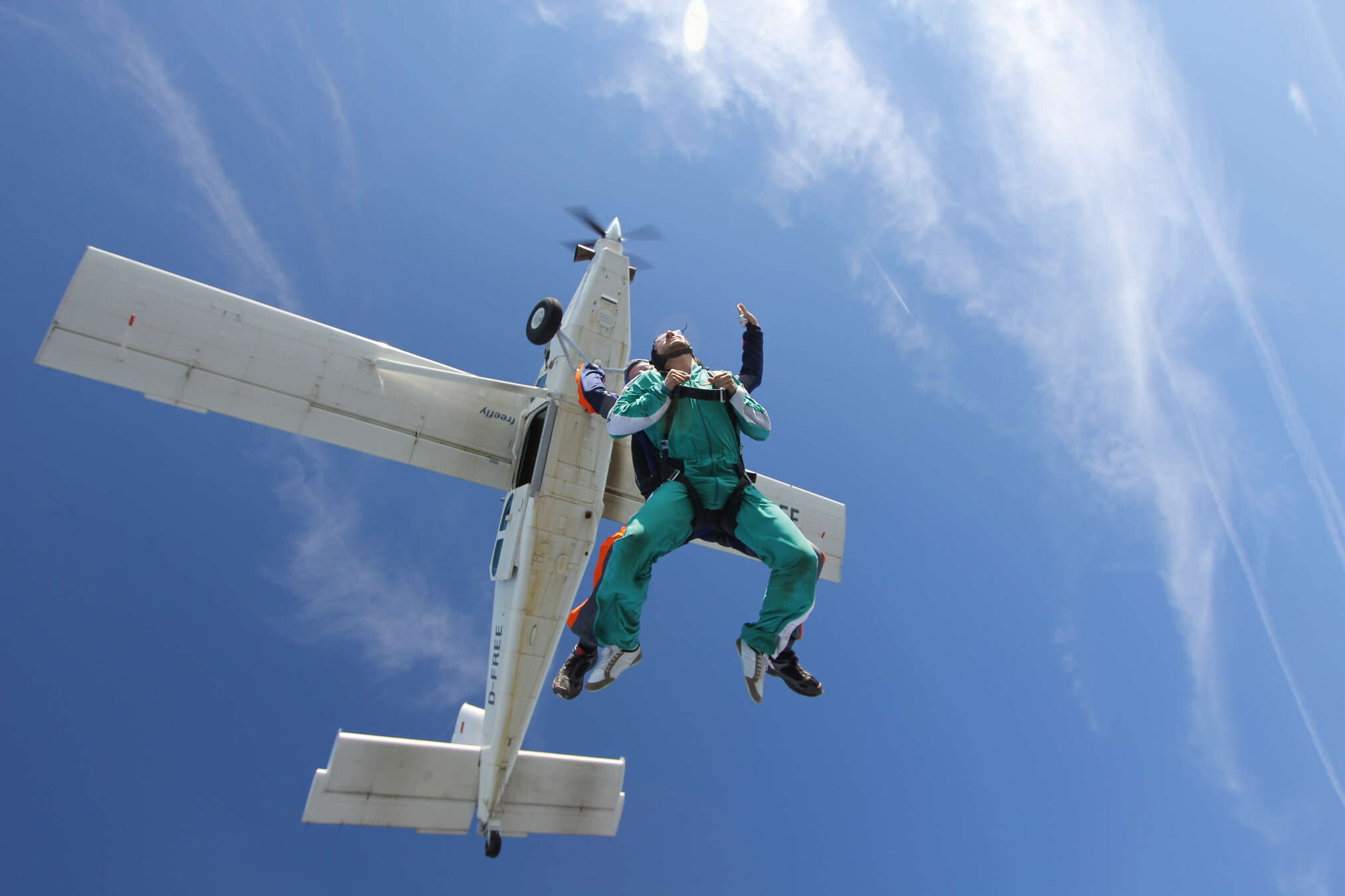 Fallschirmsprung, Fallschirmsport, Parachute jump, Luftakrobatik, Jet?