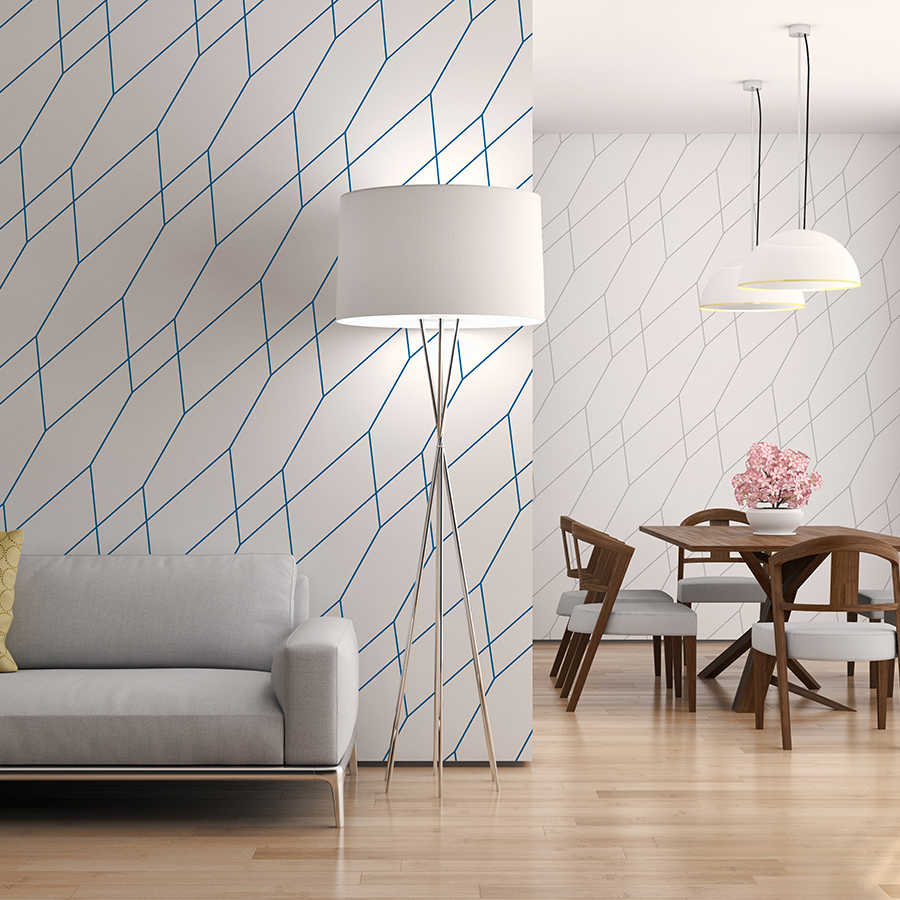 Wohnzimmer, Musterwand, Stehlampe, Esstisch-Set, Holzboden