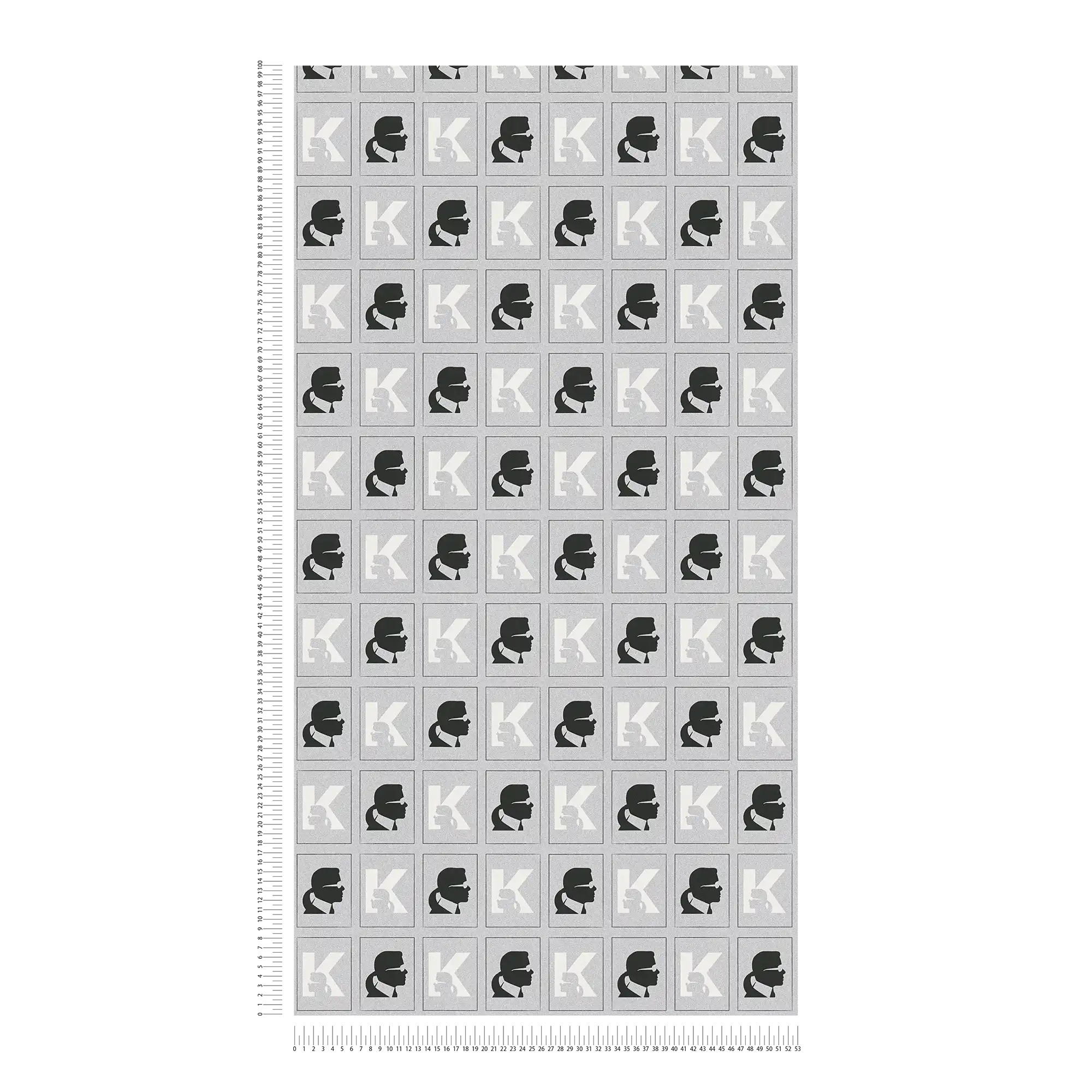             Karl LAGERFELD Vliestapete Emblem-Muster – Metallic, Schwarz
        