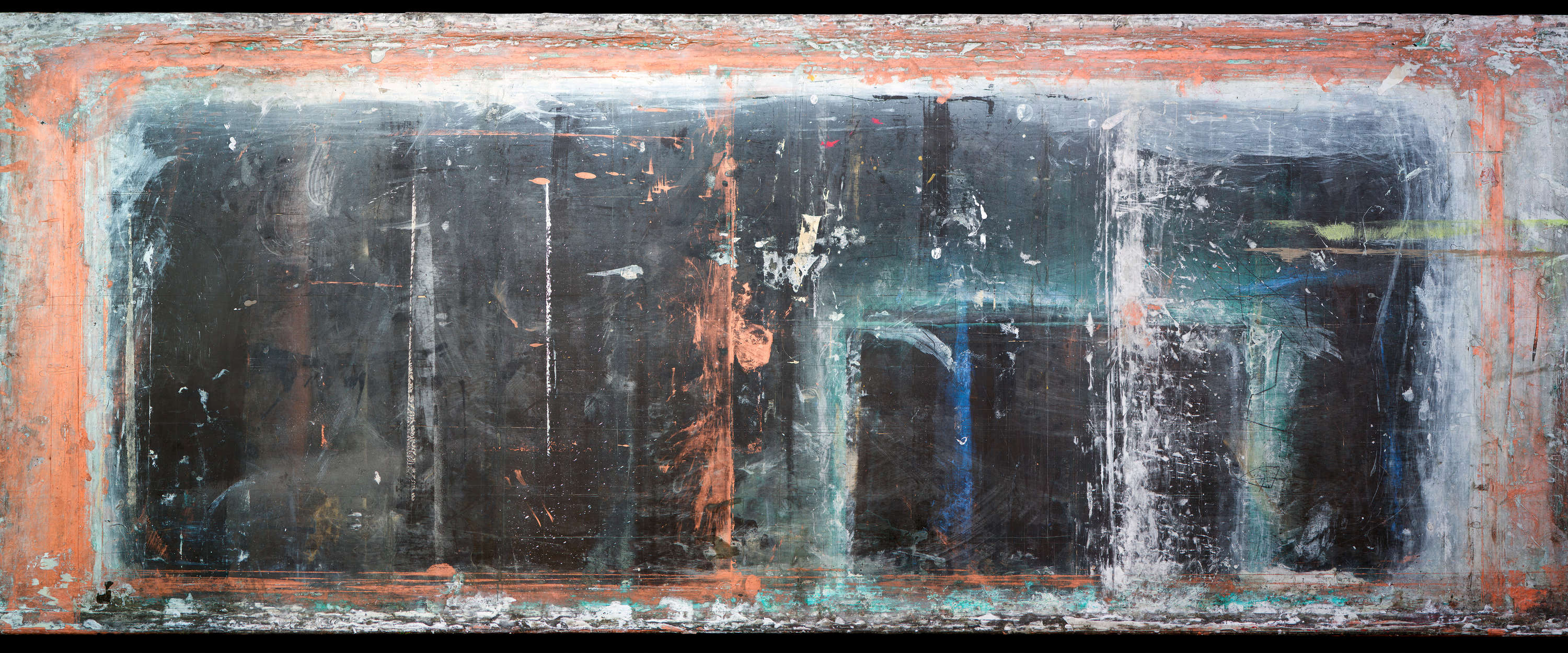 abstract, mixed-media, texture, rust, window