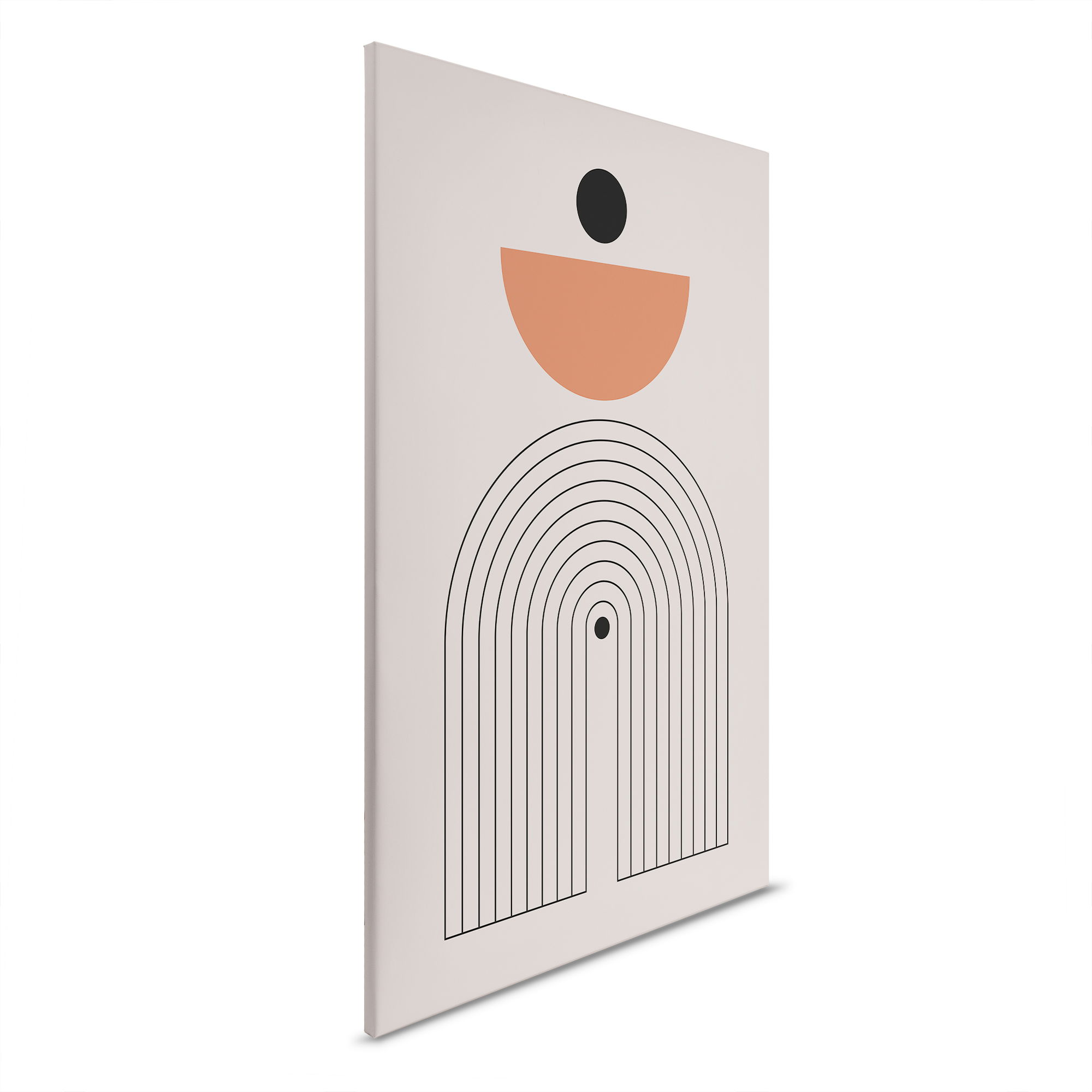         Leinwandbild - Abstraktes Design mit Bögen und Punkten – 30 x 45 cm - Grau, Schwarz
    