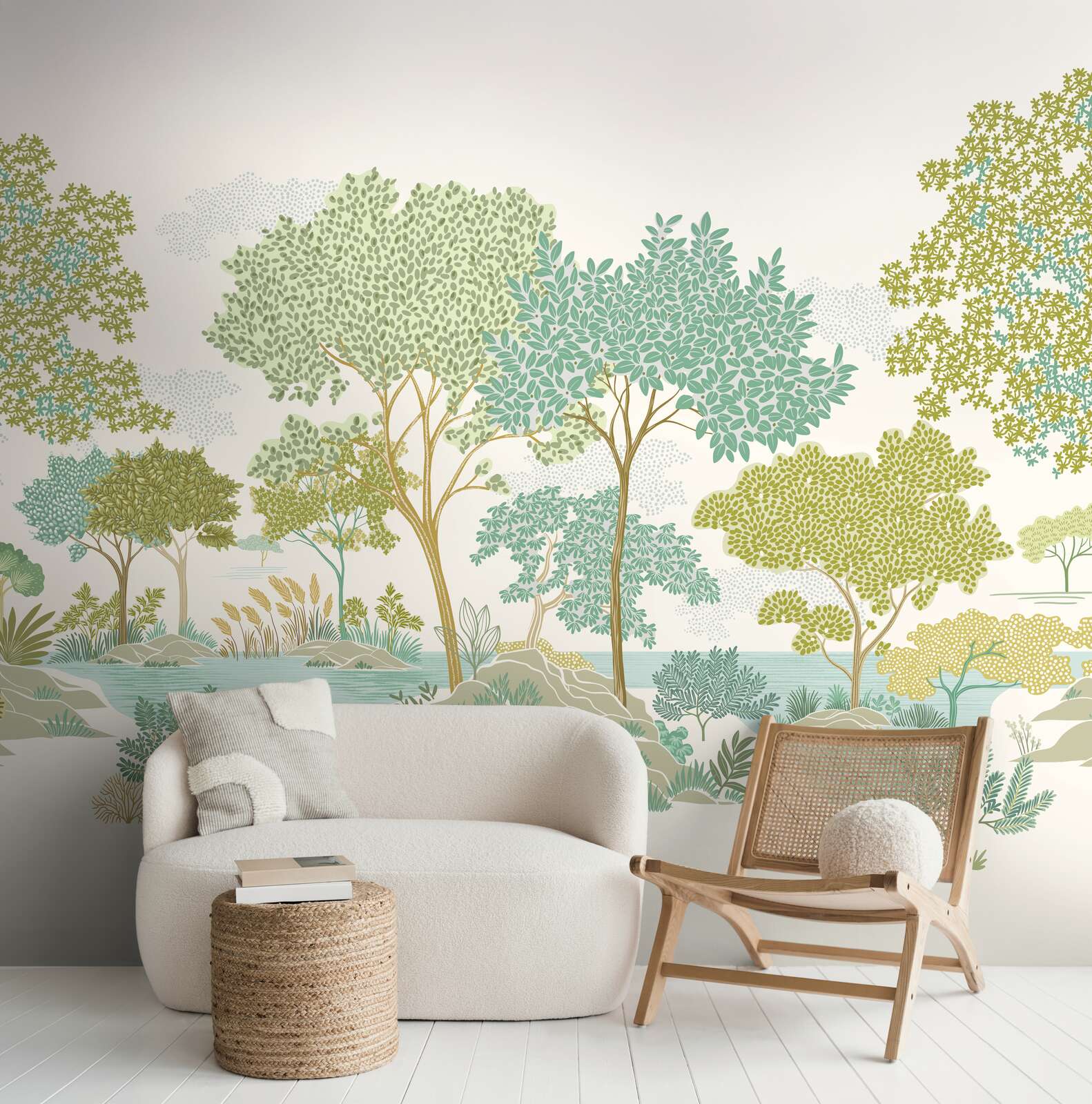 Papel pintado con motivos elegantes • fondo natural ilustrativo & finas ...