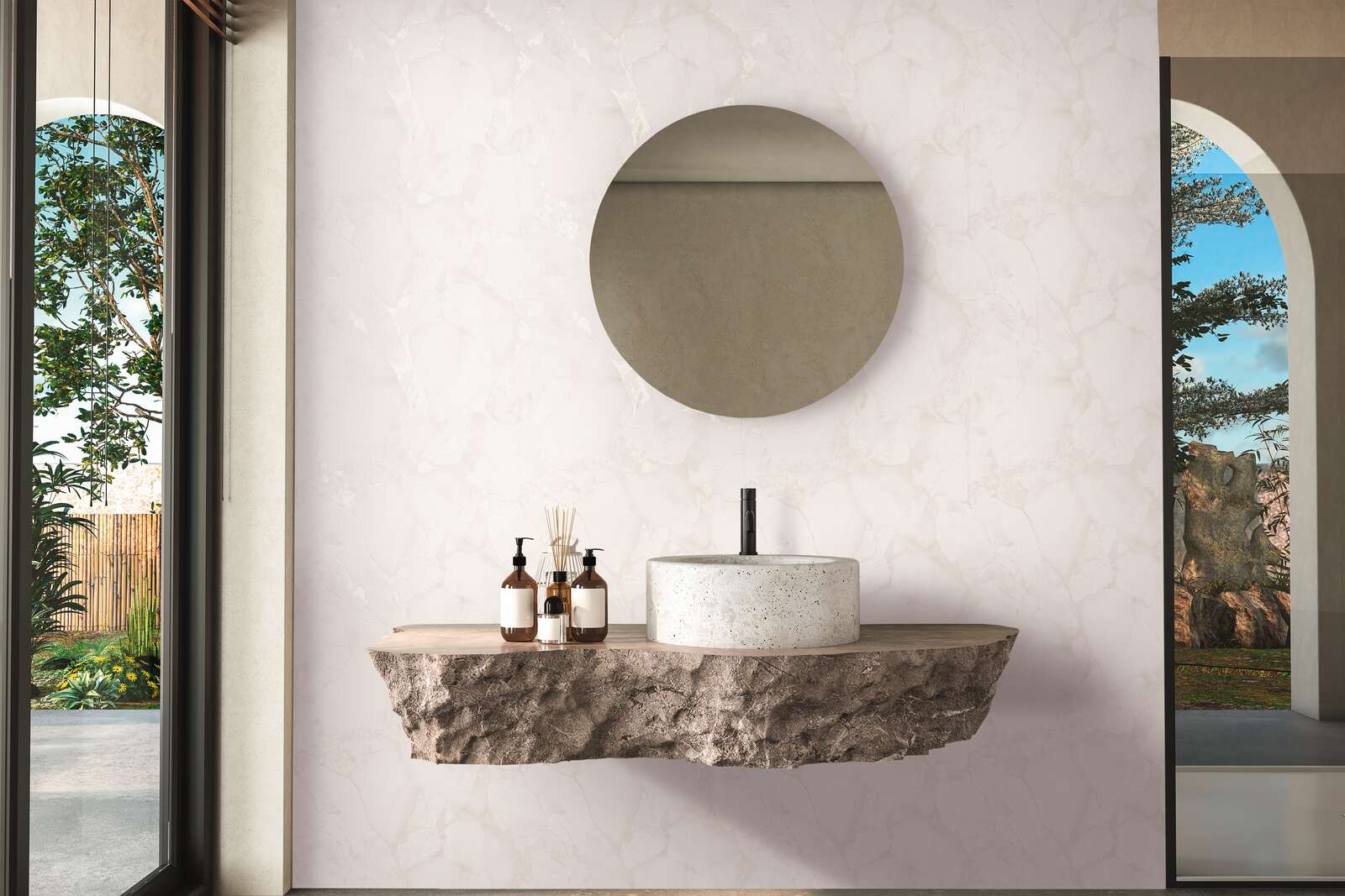 XXL Vliestapete - elegante Marmoroptik - 1,06m Doppelbreite – Weiß