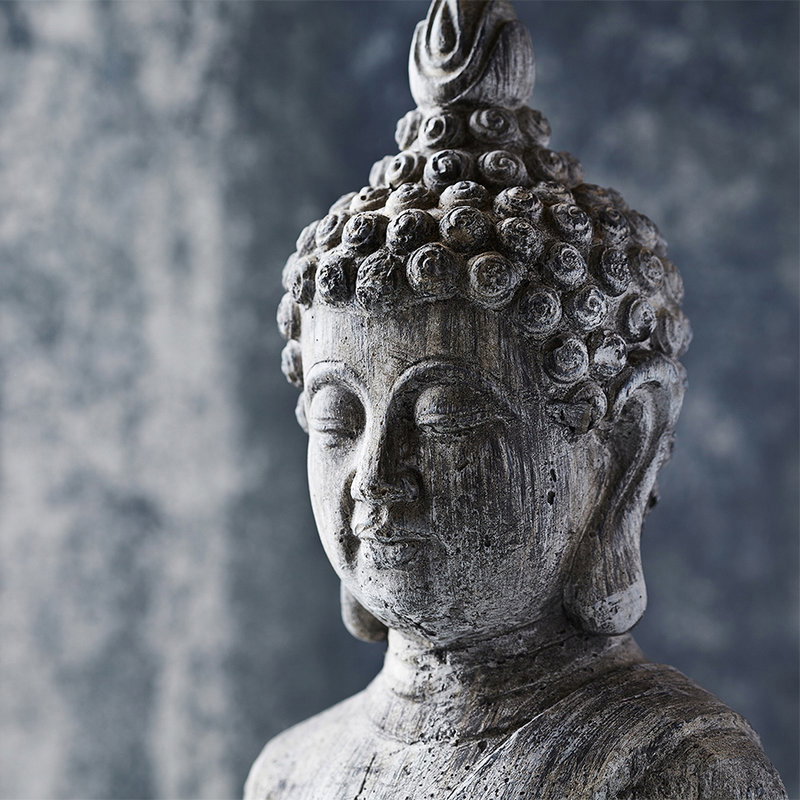             Photo wallpaper Asian Stone Sculpture - Blue, Grey
        