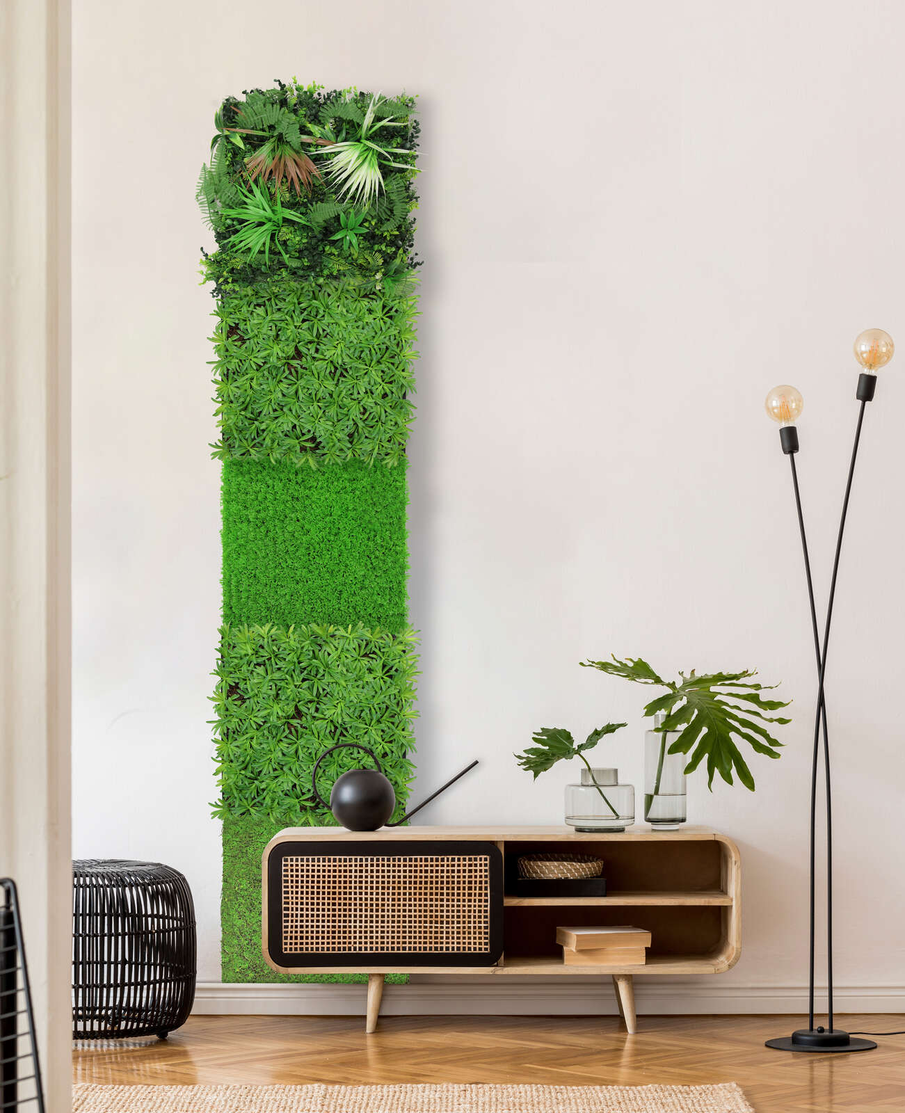 vertikale garten, grüne wand, pflanzen, wohnkultur, Stehleuchte