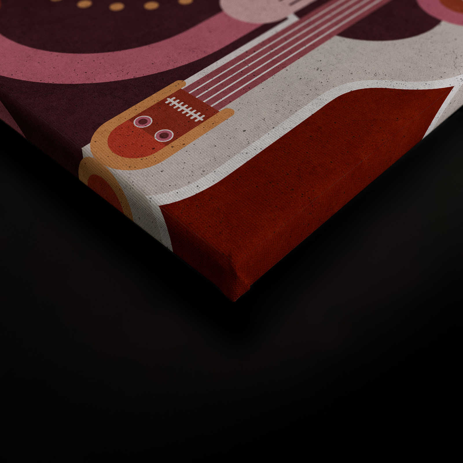             Wall of sound 2 - Abstraktes Leinwandbild mit Gesichtern in Beton Struktur – 0,90 m x 0,60 m
        