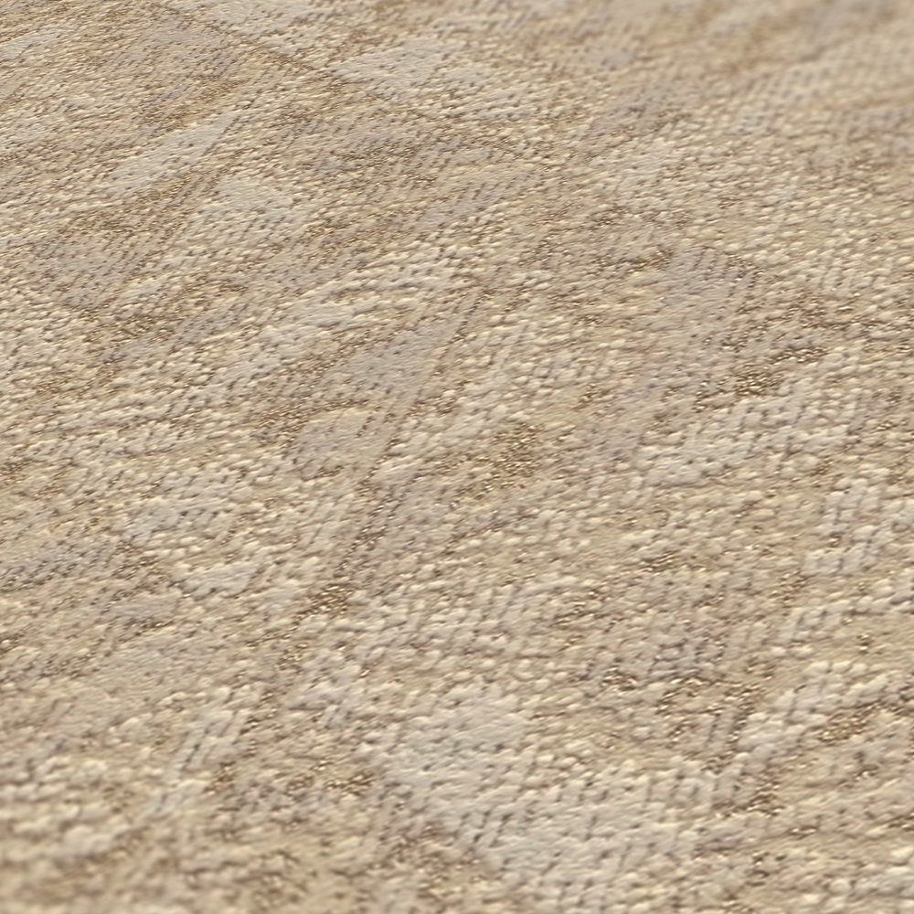             Mustertapete mit abstraktem Design– Beige, Gold
        