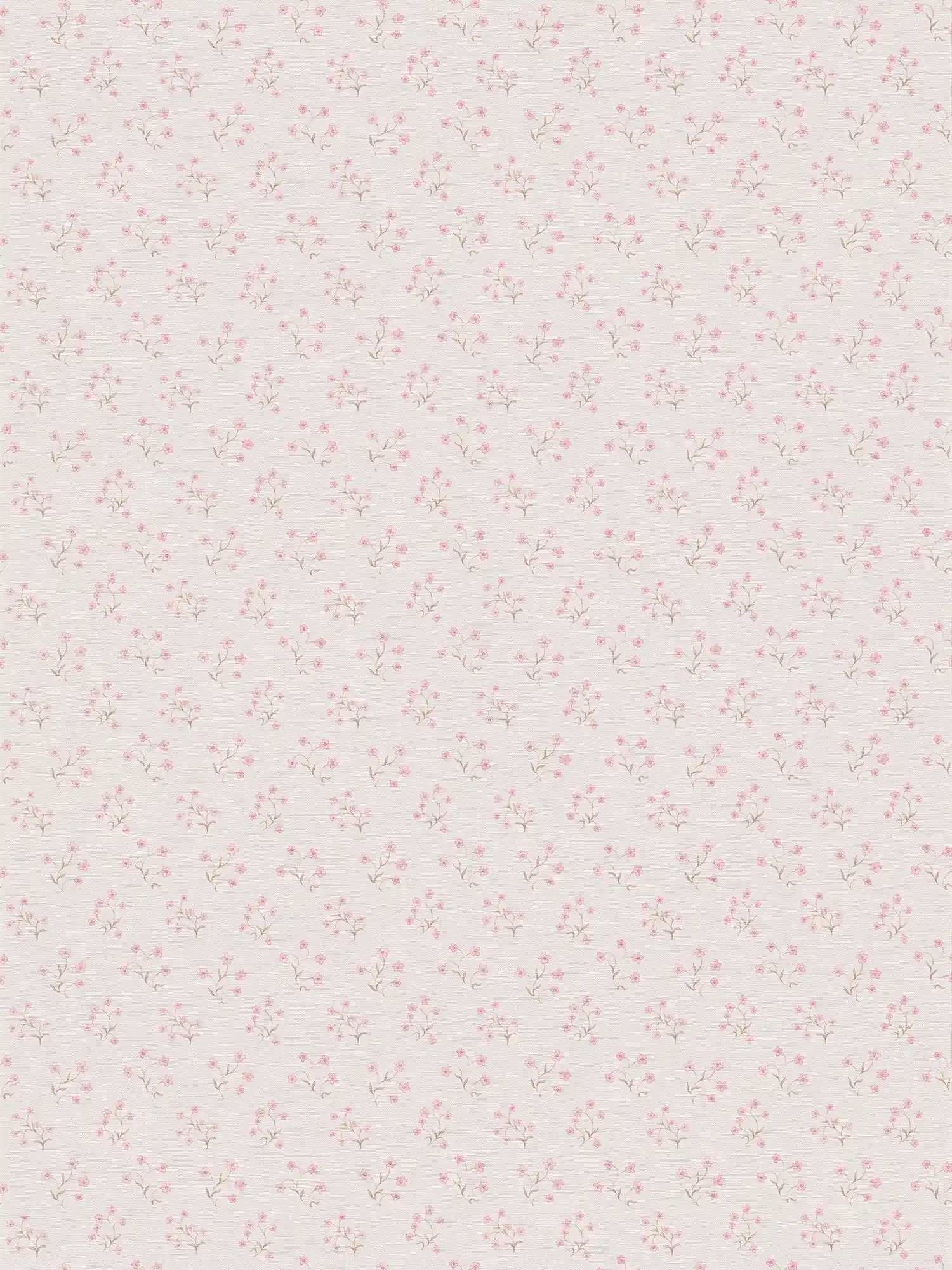         Non-woven wallpaper floral country house pattern with flowers - cream, pink, beige
    