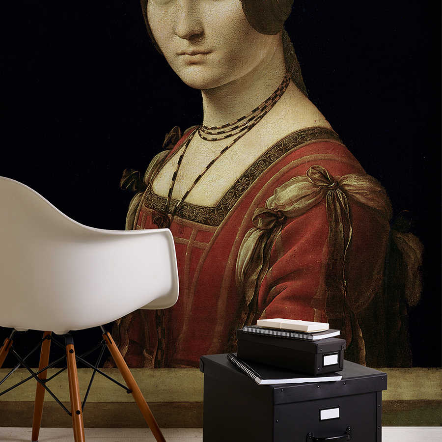 Damenportrait, Kunstklassisch, Renaissance-ähnlich, rotesoberteil, Büroeinrichtung