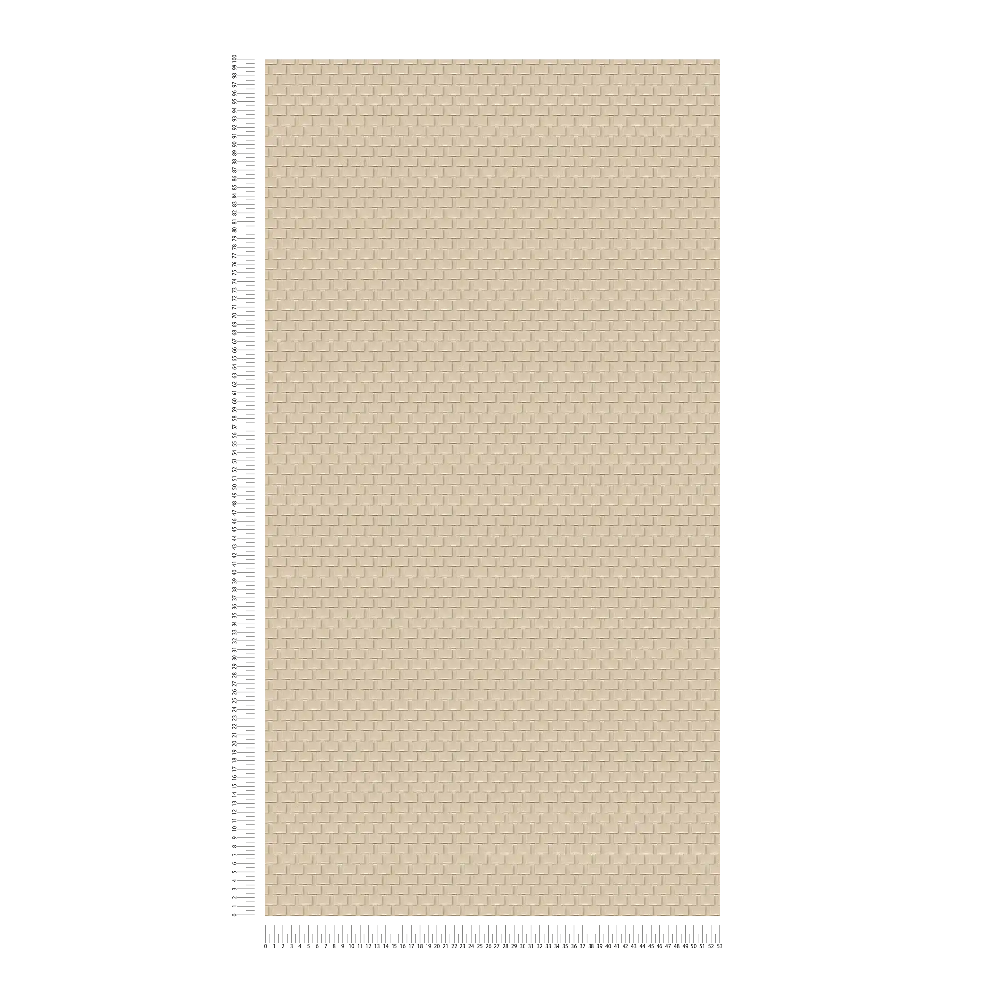             Gemusterte Tapete mit Facetten-Design und 3D-Effekt – Beige, Bronze
        