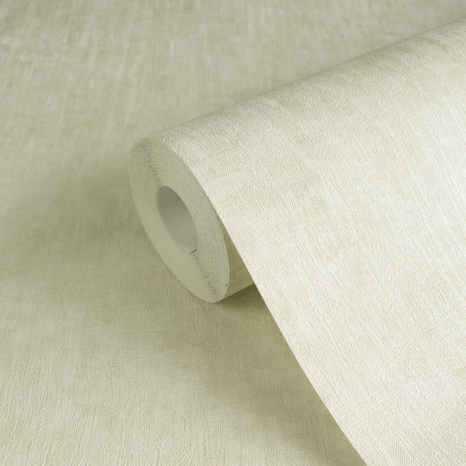 Helle Vliestapete mit feiner Struktur und Putzcharakter – Grün