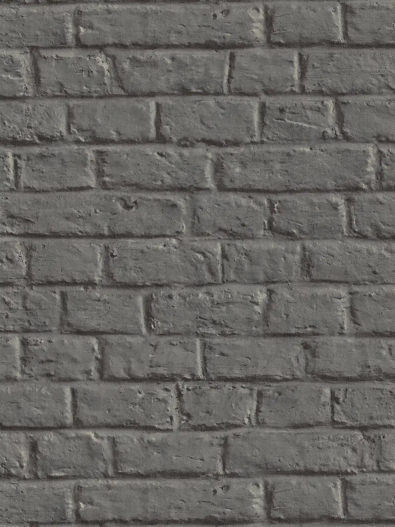         Stone wallpaper smooth brick look - grey, black
    