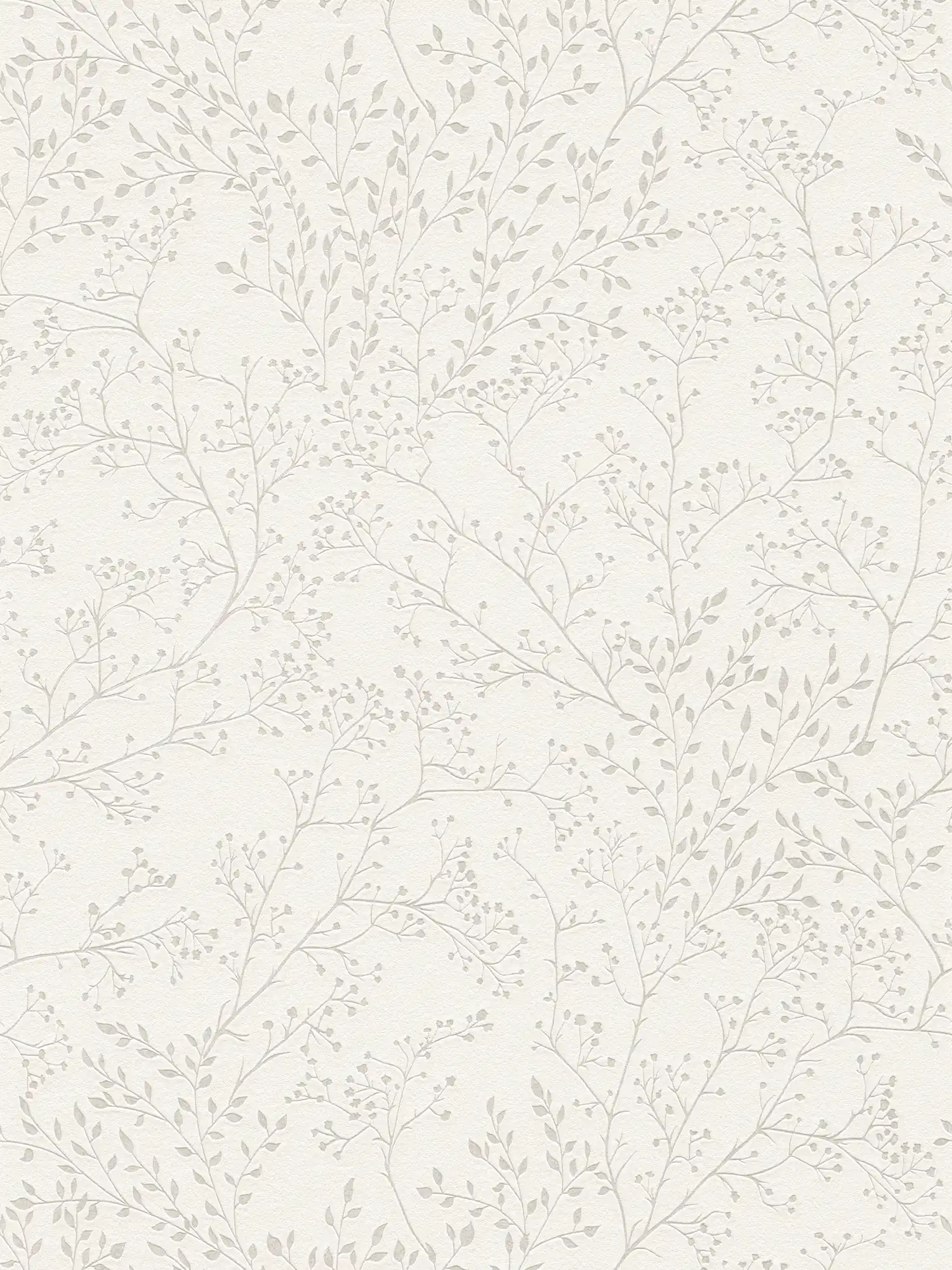         Plain wallpaper cream white with leaves pattern, gloss & texture effect
    