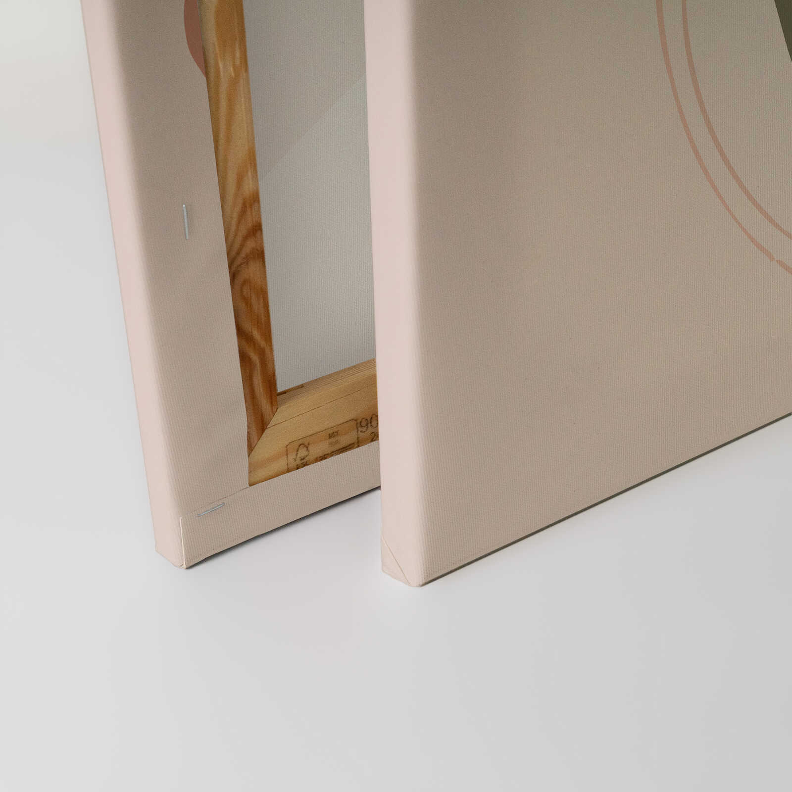             Eleganz und Stil - Zeitloses Portrait mit minimalistischen Formen auf Leinwand – 30 x 45 cm - Beige, Orange
        
