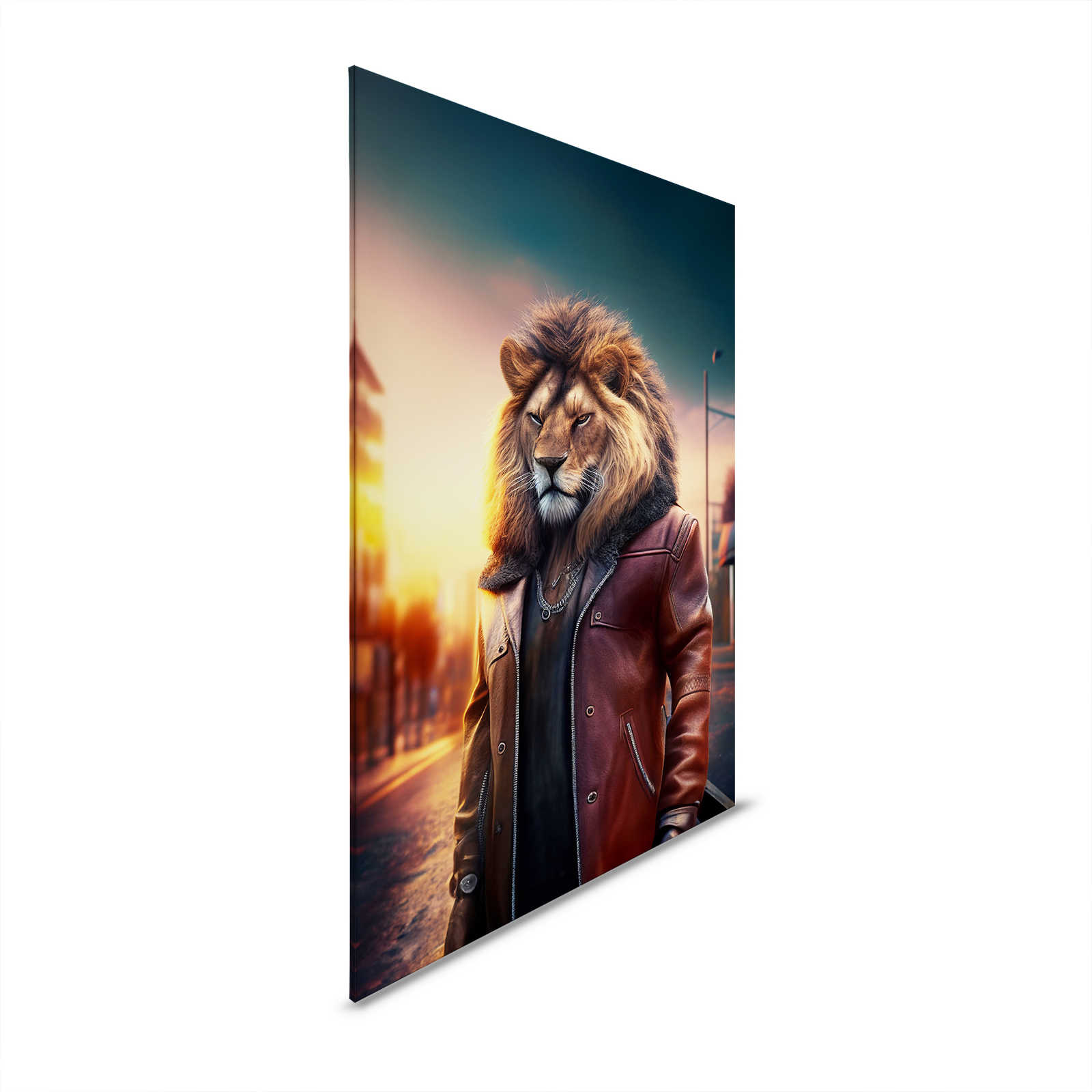        KI Canvas painting »Lion Biker« - 60 cm x 90 cm
    