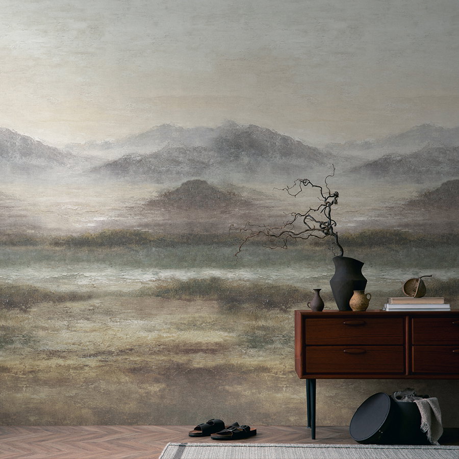 Wandbild, Landschaft, Vase, Schubladentisch, Büromöbel Zubehör