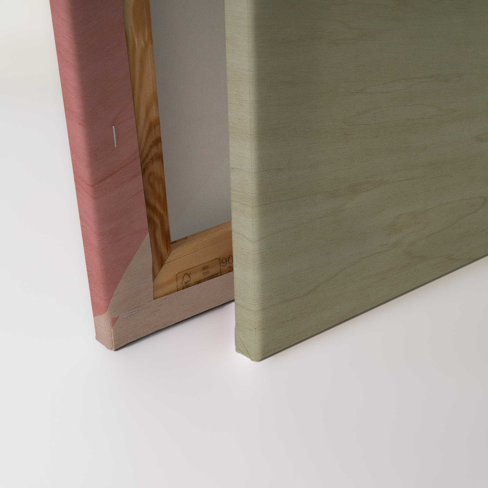             Inaly 2 - Abstraktes, buntes Leinwandbild in Sperrholz Optik – 0,90 m x 0,60 m
        