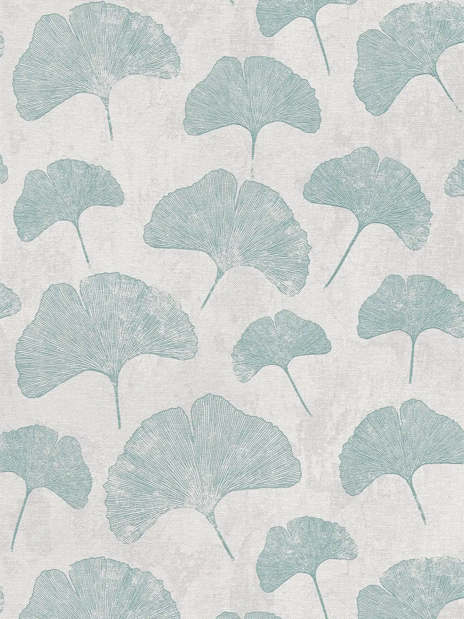         Glitter effect non-woven wallpaper floral with leaves matt textured - mint, grey
    