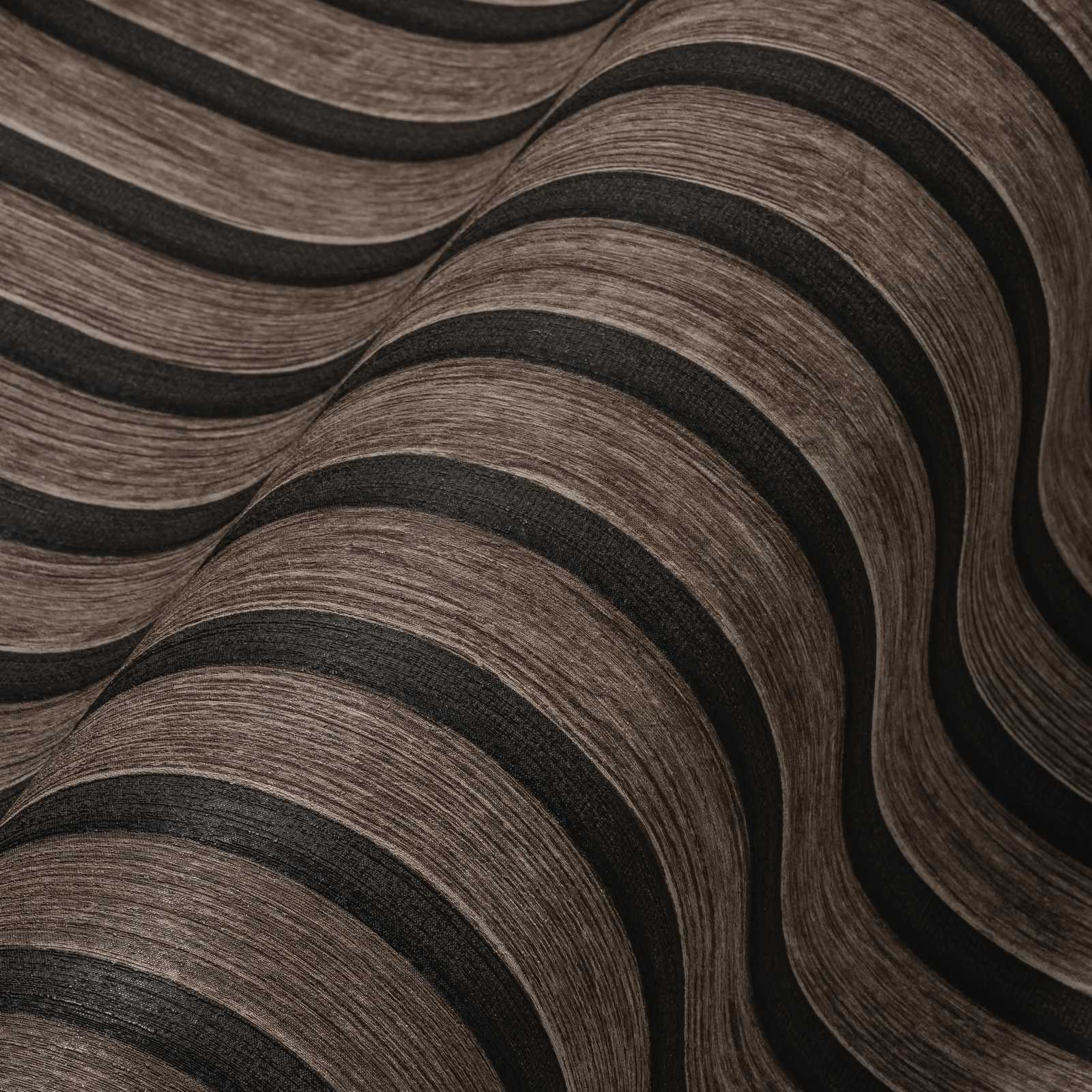             Houtpaneelbehang met fijne structuur - bruin
        