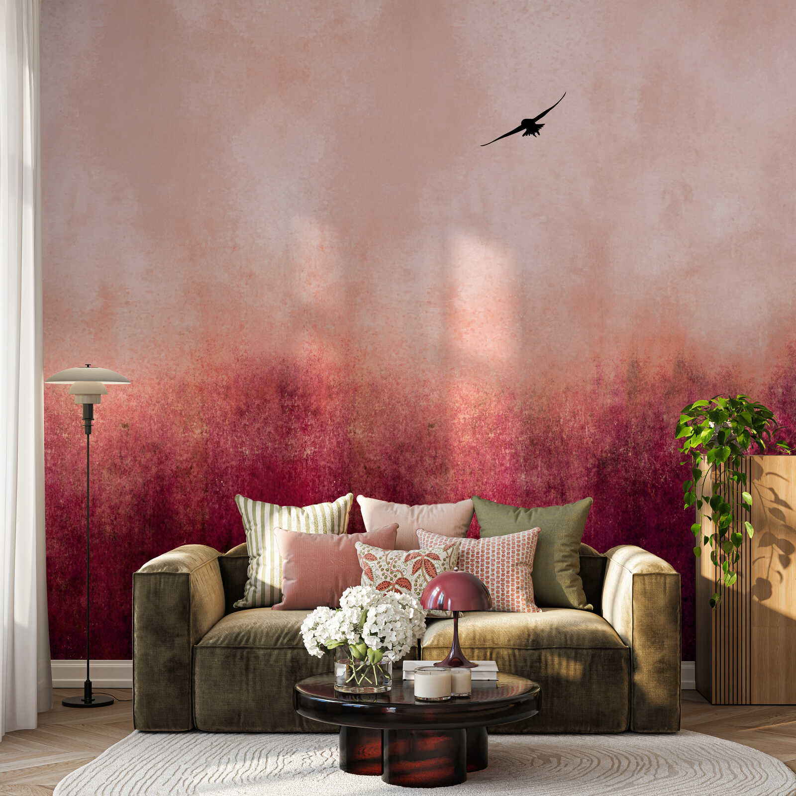 Sofa, Wohnzimmer, Kissen, Vase, Lampe