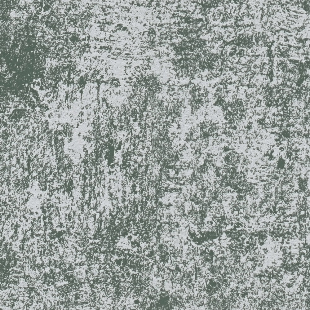 Tapete in Metalloptik mit Glanzeffekt glatt – Grün, Silber