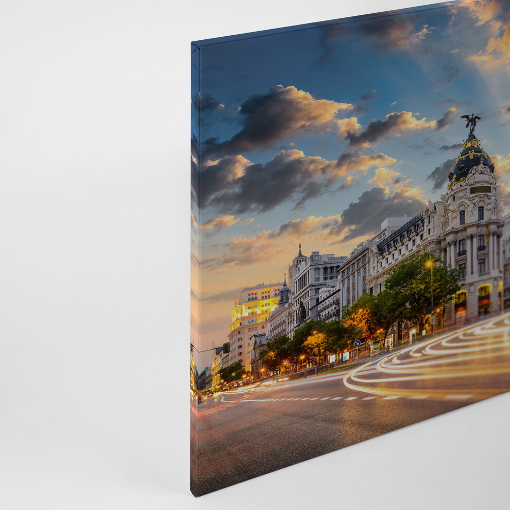 Leinwand mit Madrids Straßen am Morgen – 0,90 m x 0,60 m