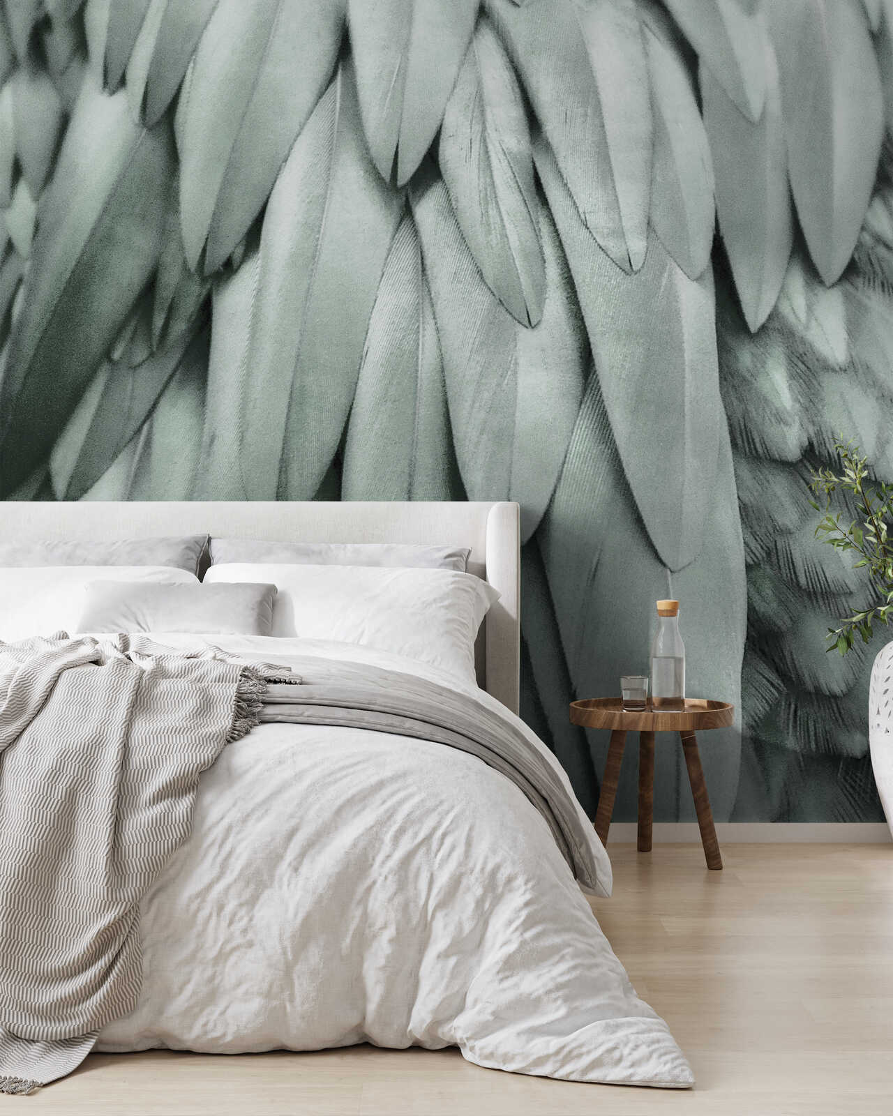wandbild, bett, kopfteil, bettwäsche, wandtapete