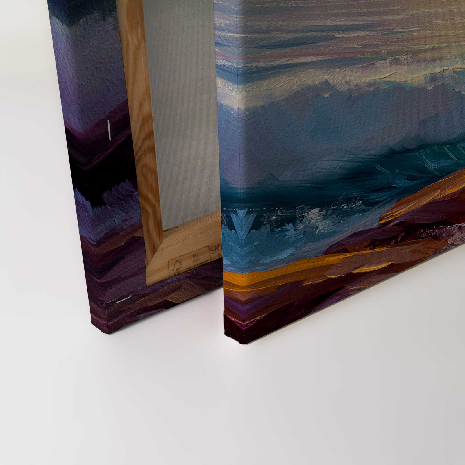             Leinwandbild Gemälde von einer Küste beim Sonnenaufgang – 0,90 m x 0,60 m
        